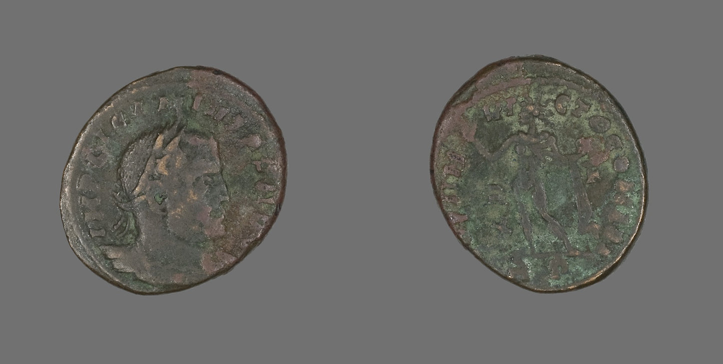 Follis (Coin) Portraying Emperor Licinius - Roman, minted in Rome, Poster Print Wall Art
