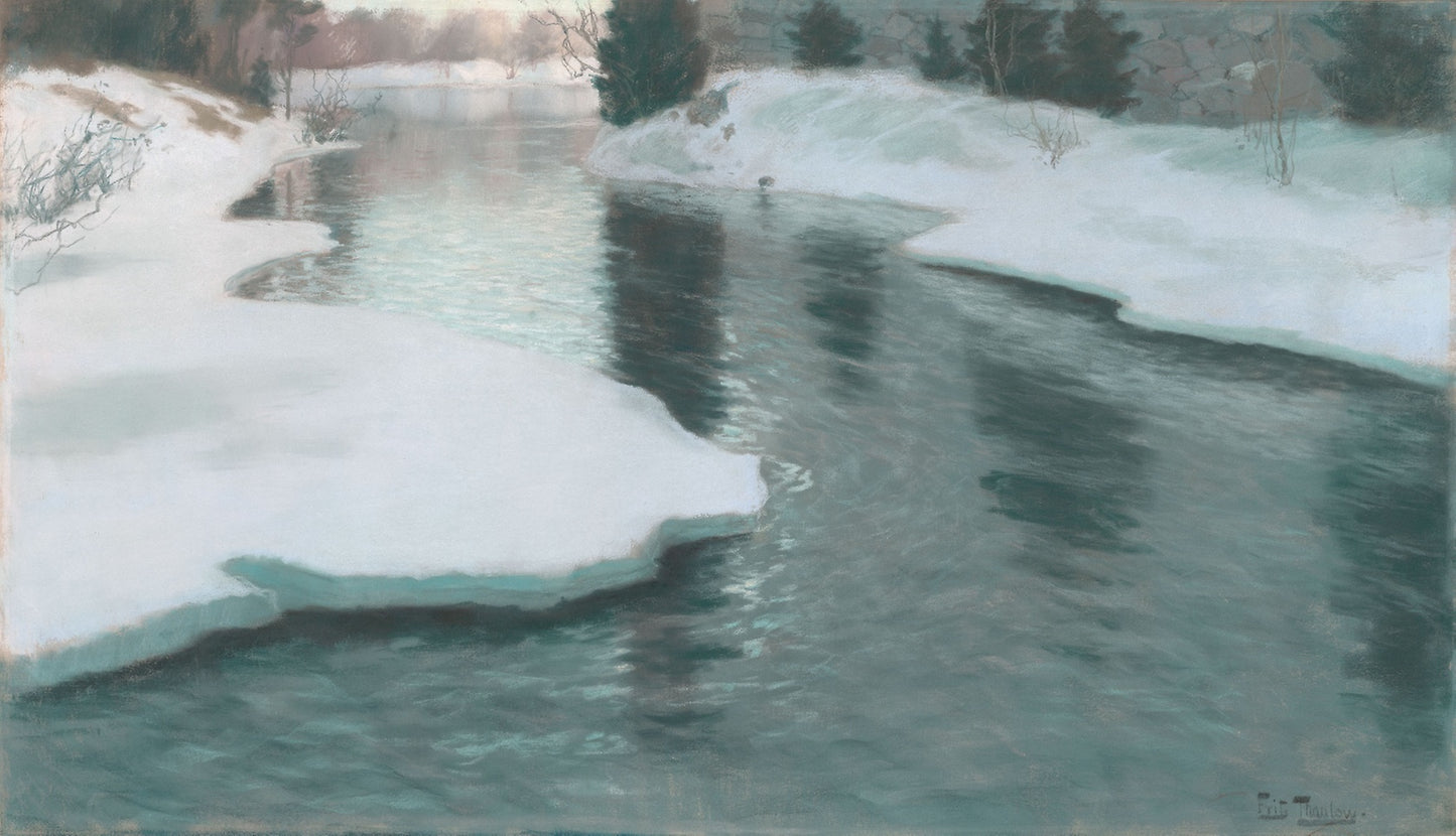 Melting Snow - Frits Thaulow, Poster Print Wall Art