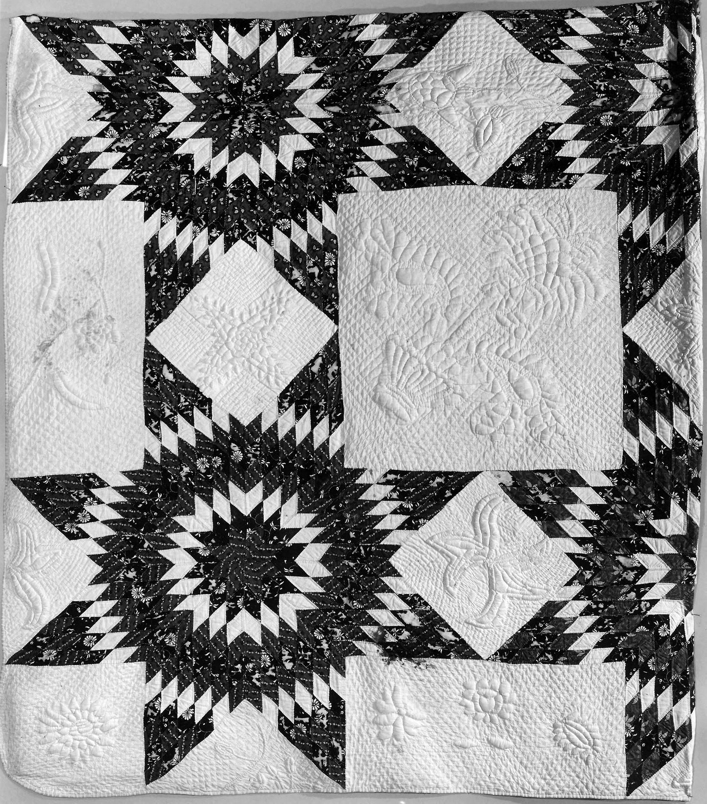 Quilt (Touching Star) - Made - Almira Dudley Clay (American, active c. 1830), Poster Print Wall Art