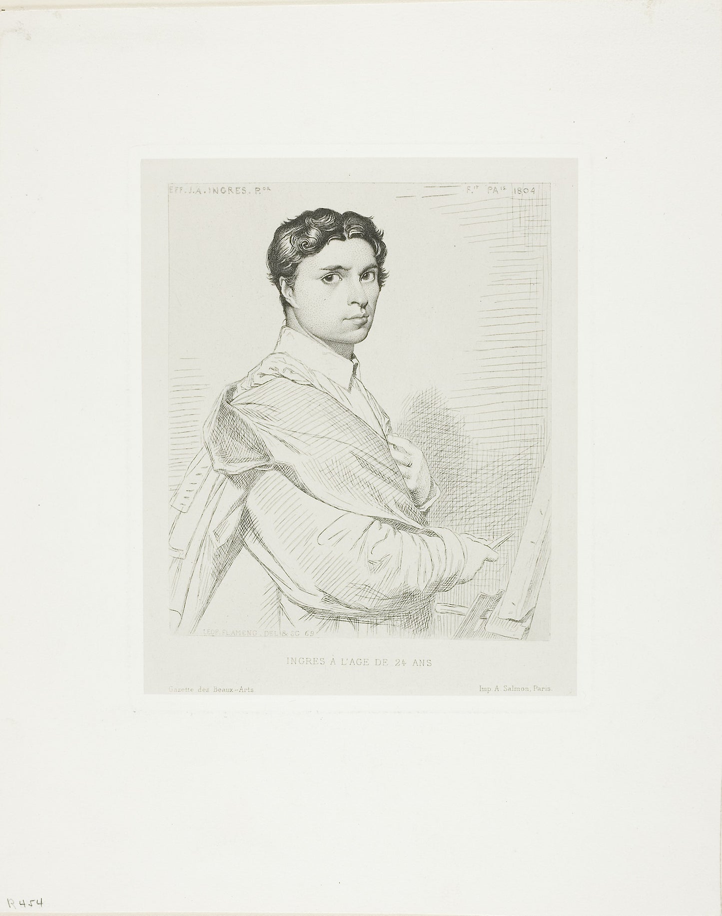 Ingres at Age Twenty-four - Léopold Flameng (French, born Belgium, 1831-1911), Poster Print Wall Art