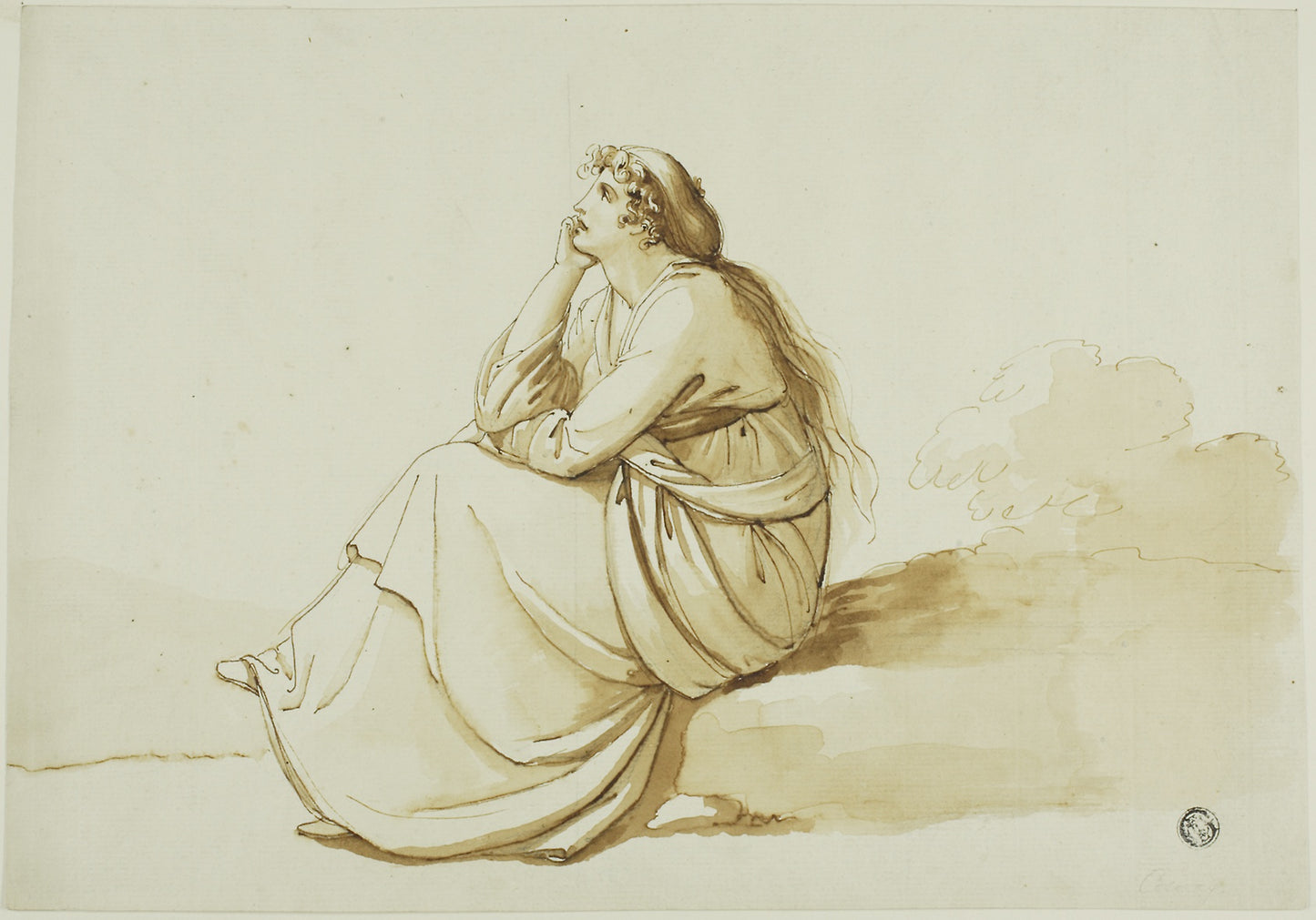 Seated Woman in Profile - Richard Cosway, R.A. (English, 1742-1821), Poster Print Wall Art