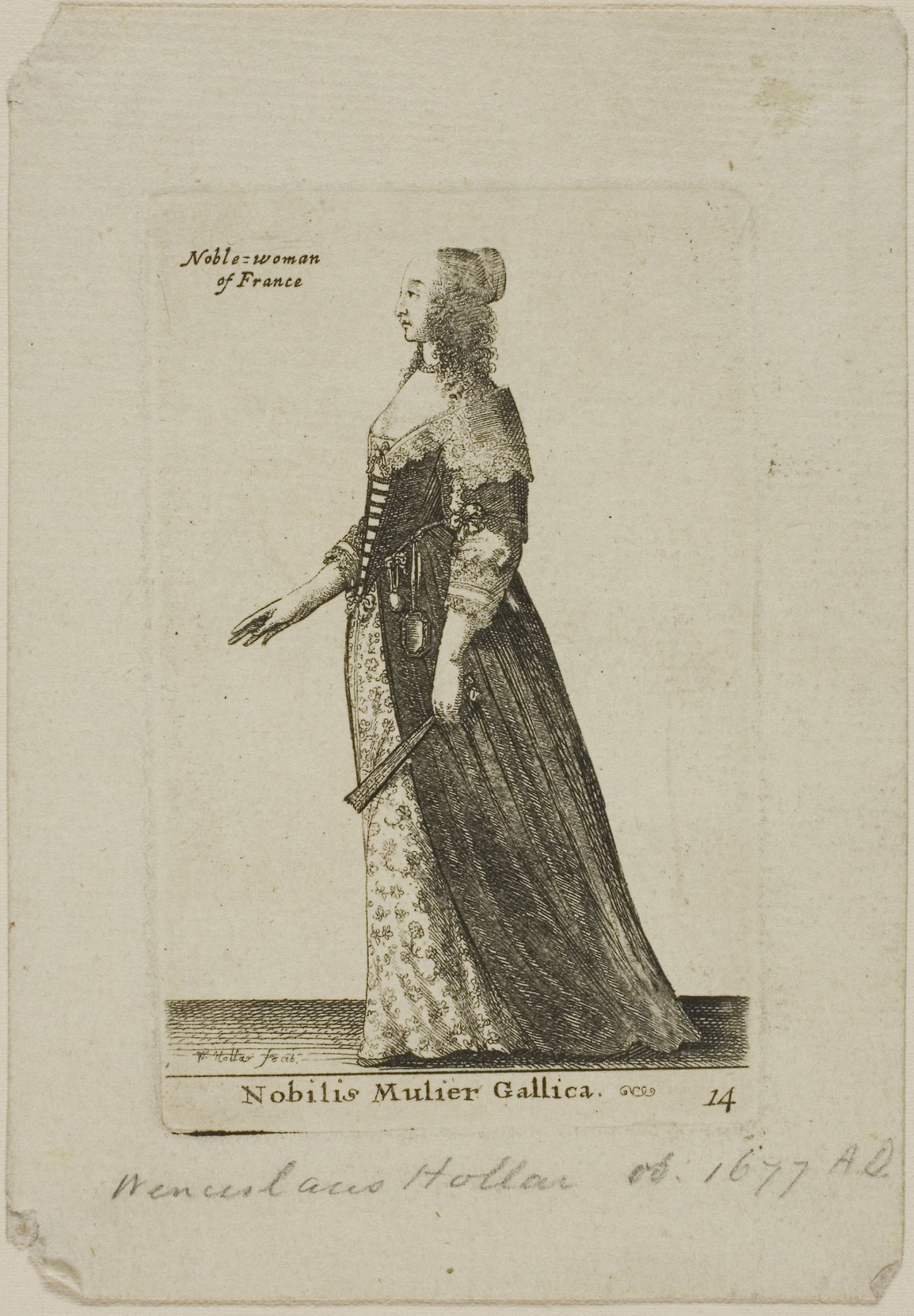 French Noblewoman - Wenceslaus Hollar, Poster Print Wall Art