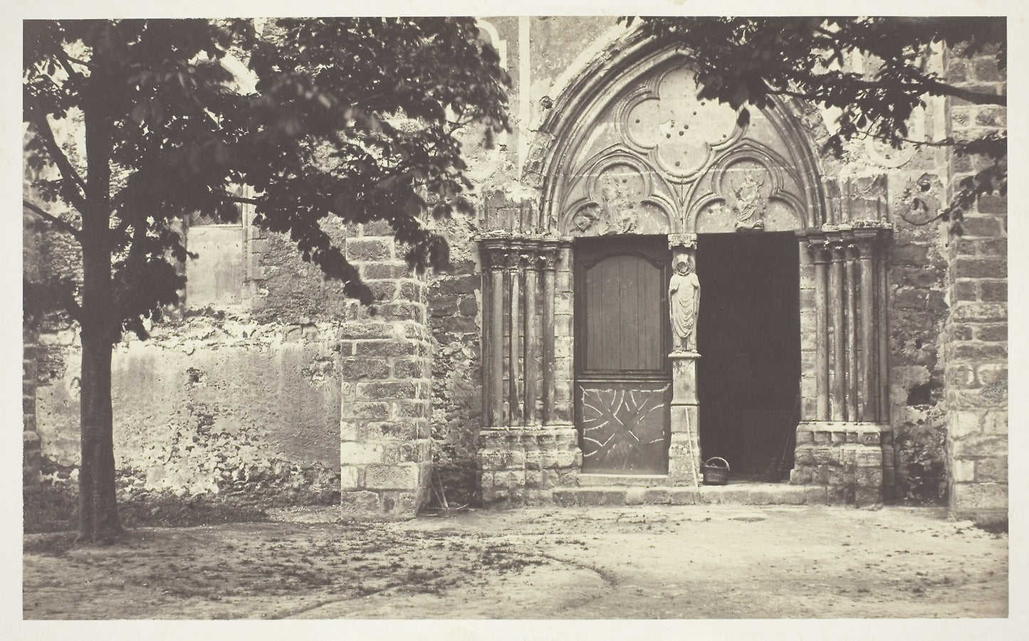 Church of Villeneuve le Comte, Seine-et-Marne (Eglise de Villeneuve le Comte, Seine-et-Marne) - Charles Marville, Poster Print Wall Art