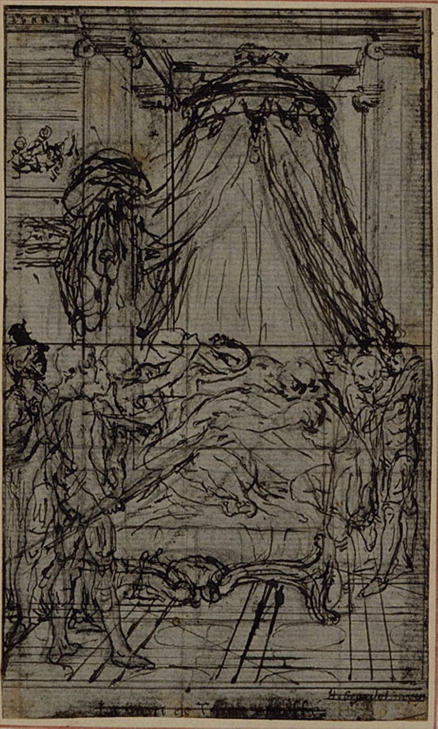 Study for an illustration in Tacitus "Tibère, ou Les Six Premiers Livres des Annales", Book VI, Vol. 3, 2nd Study - Hubert François Gravelot, Poster Print Wall Art