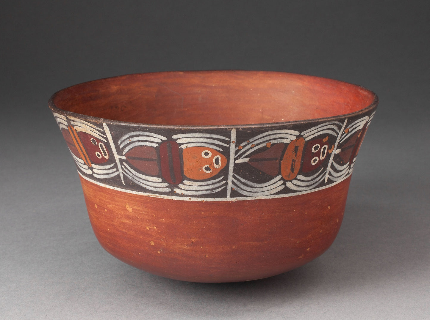 Bowl with Band of Abstract Spiders around Rim - Nazca, Poster Print Wall Art