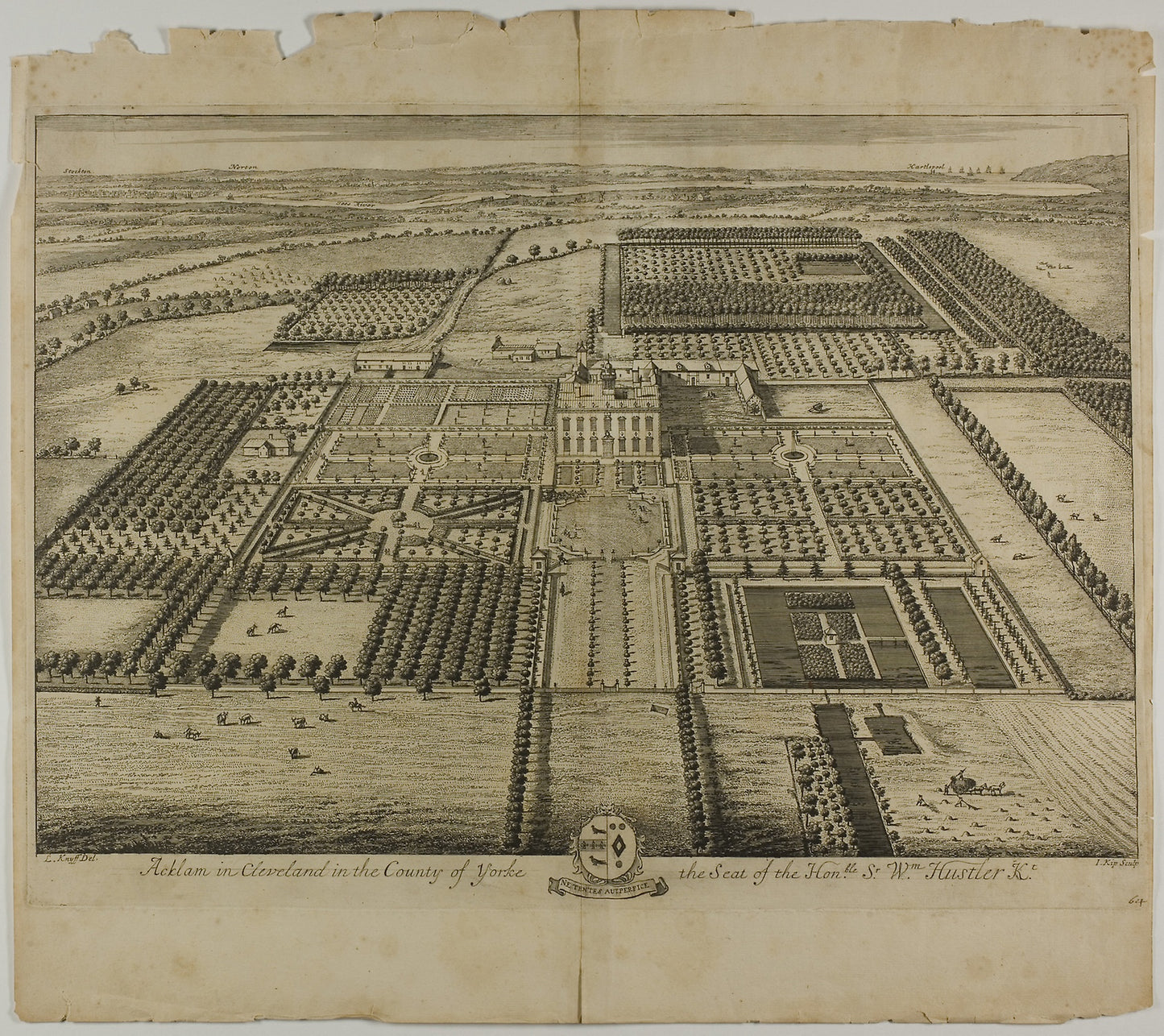 Acklam in Cleveland in the County of Yorke, plate 64 from Britannia Illustrata - Jan Kip (Dutch, c. 1653-1722), Poster Print Wall Art