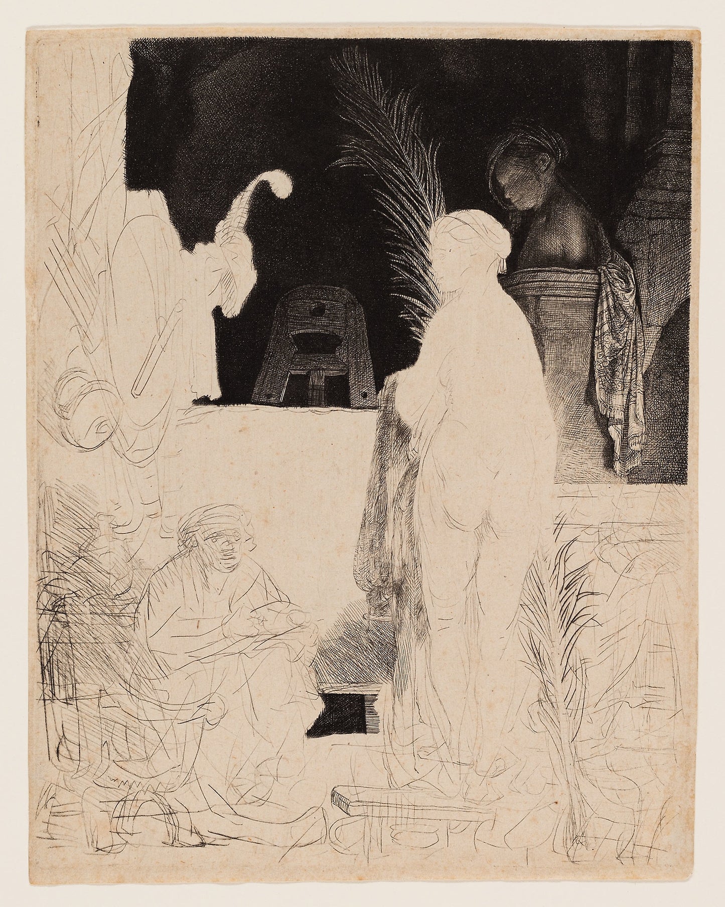 The Artist Drawing from the Model - Rembrandt van Rijn, Poster Print Wall Art
