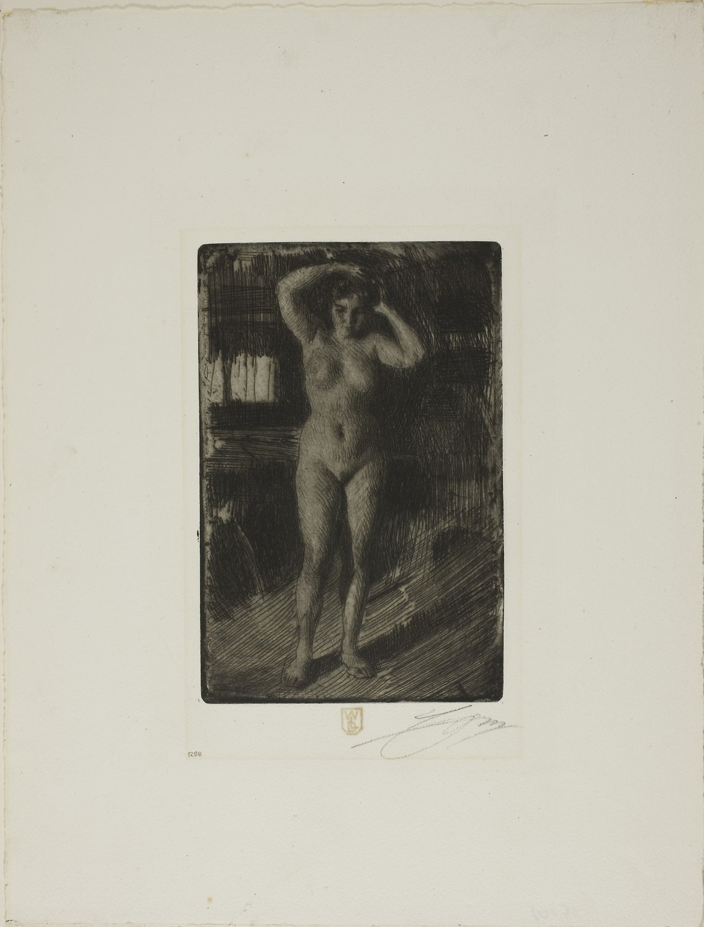 Anna Doing Her Hair: Anders Zorn,16x12"(A3) Poster
