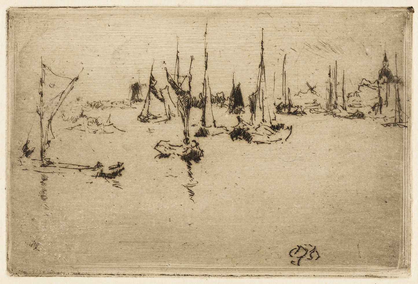 Barges, Dordrecht - James McNeill Whistler, Poster Print Wall Art