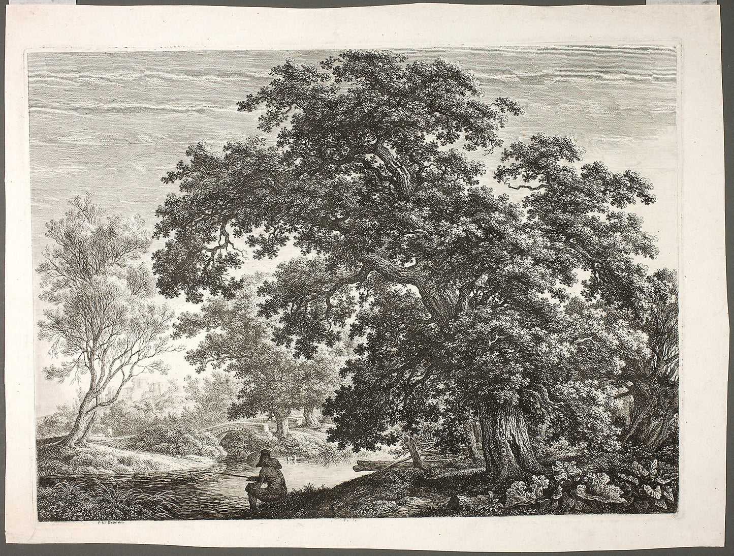 Fisherman in Wooded Landscape - Carl Wilhelm Kolbe, the elder, Poster Print Wall Art