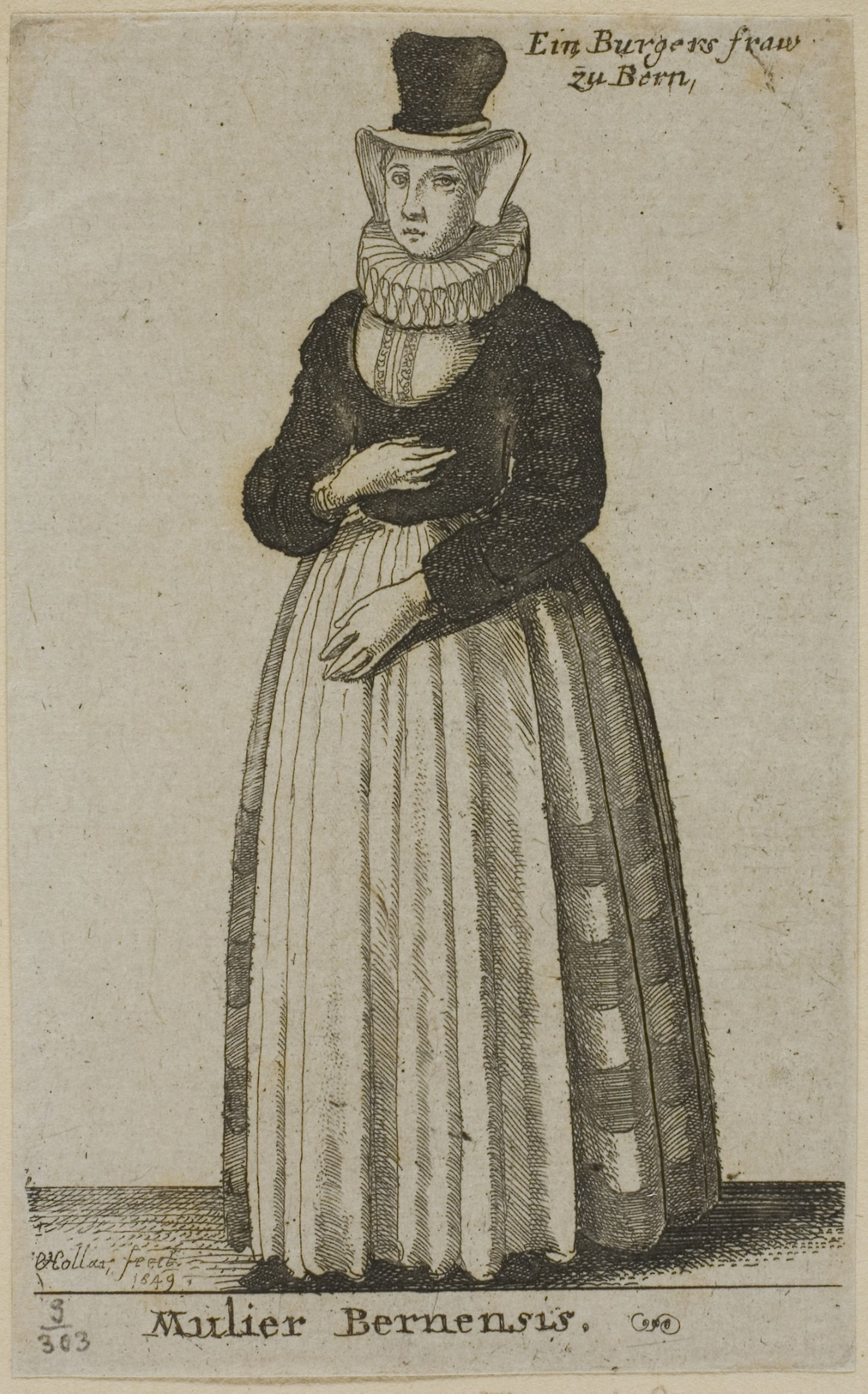 Woman of Bern - Wenceslaus Hollar, Poster Print Wall Art