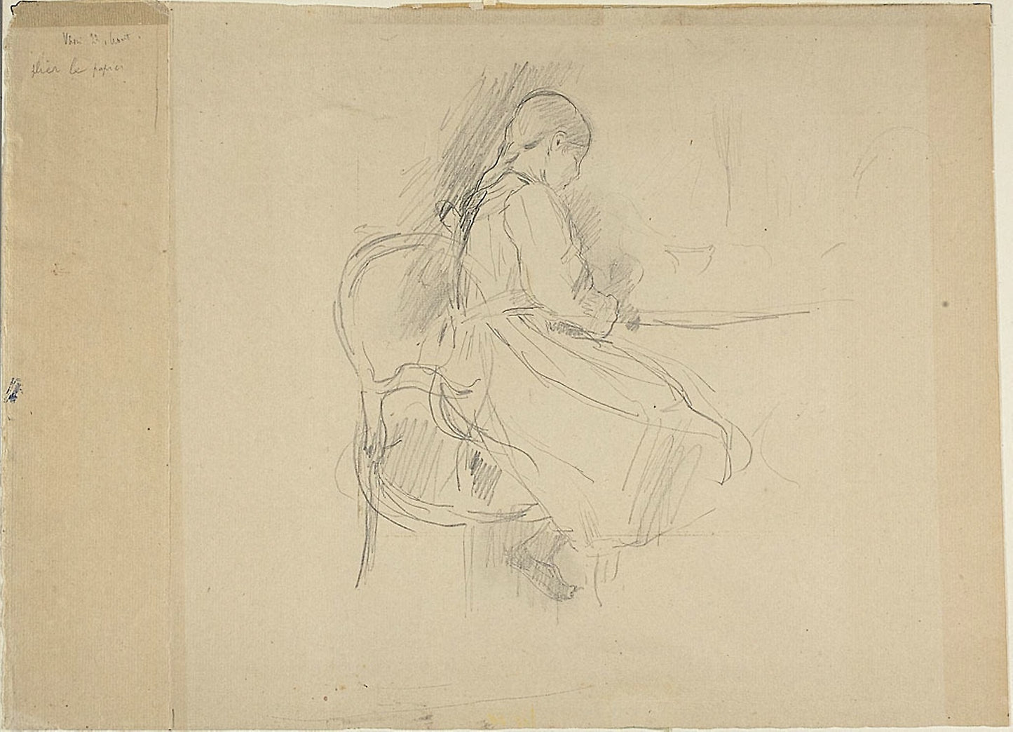 Young Girl Seated at a Table - Berthe Morisot, Poster Print Wall Art