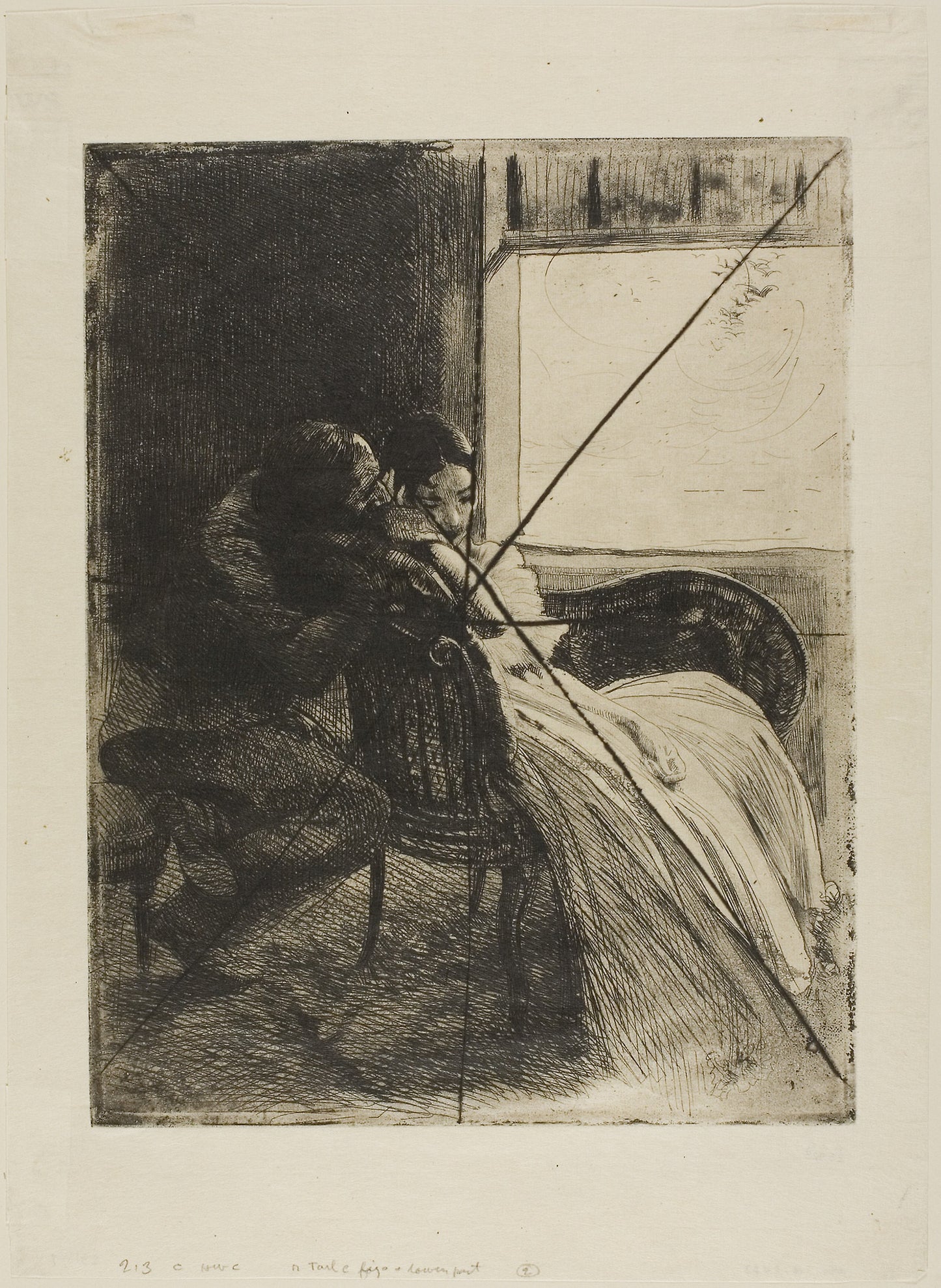 Flirtation, plate six from Woman - Albert Besnard, Poster Print Wall Art