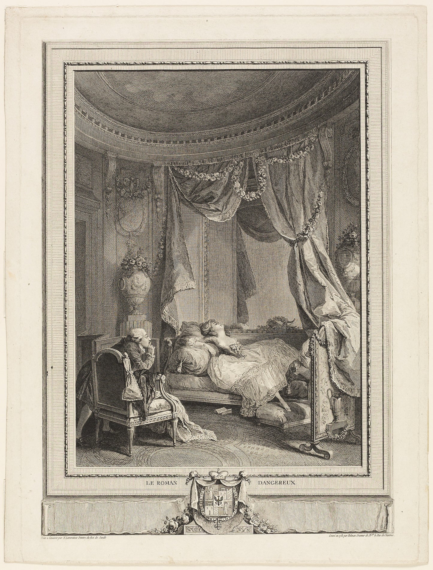 The Dangerous Novel - Isidor-Stanislas Helman (French, 1743-1806 or 1809), Poster Print Wall Art