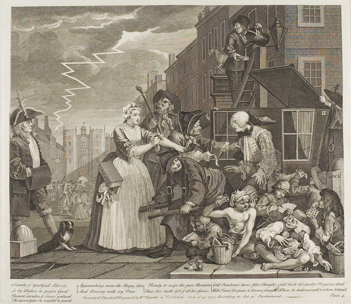 Plate Four, from A Rake's Progress: William Hogarth,16x12"(A3) Poster