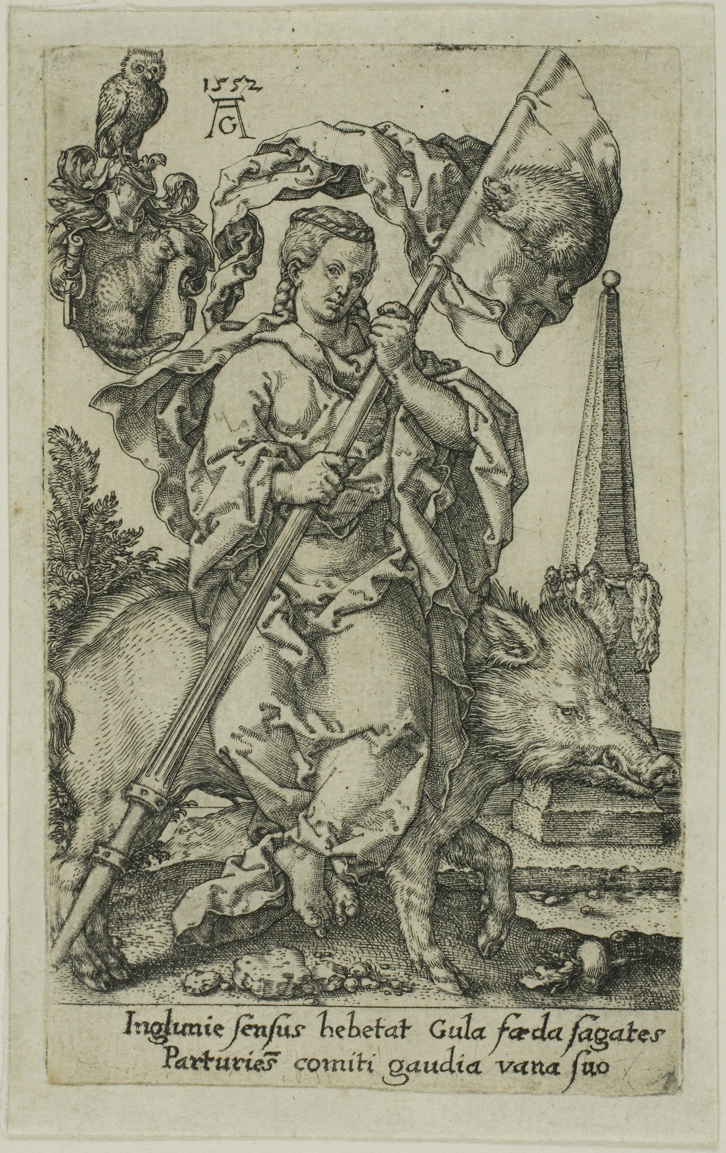 Gluttony, from the Vices - Heinrich Aldegrever, Poster Print Wall Art