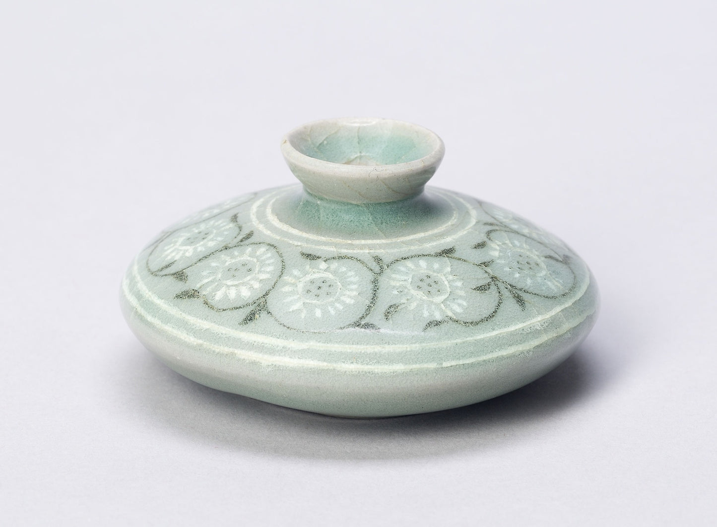 Oil bottle with Chrysanthemums - Korean, Poster Print Wall Art
