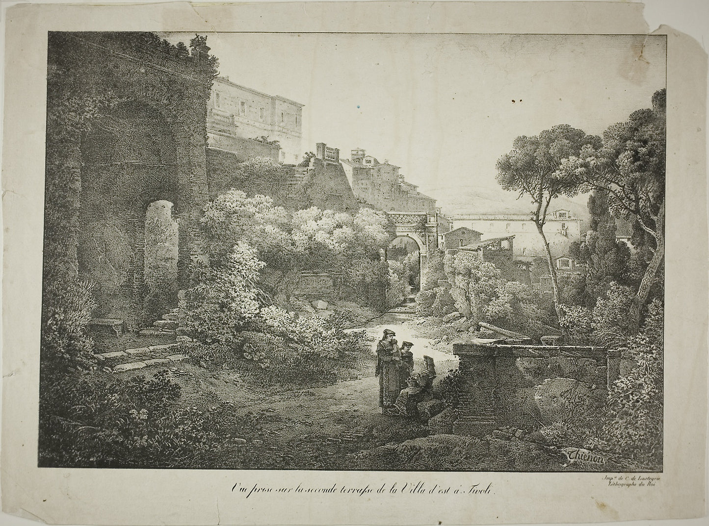 View From the Second Terrace of the Villa d'est at Tivoli - Claude Thiénon (French, 1772-1846), Poster Print Wall Art