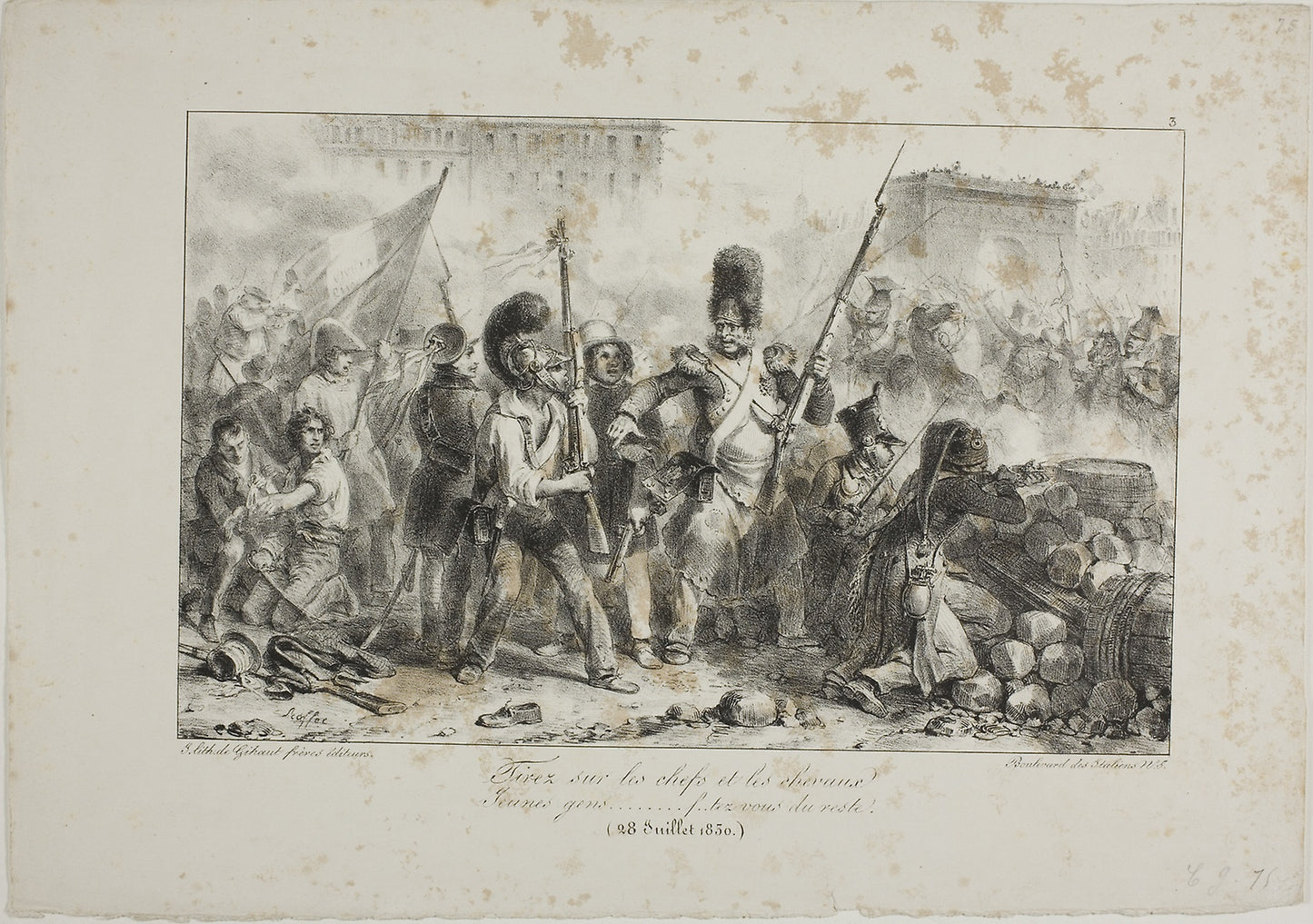 Fire on the Leaders and Cavalry... - Denis Auguste Marie Raffet (French, 1804-1860), Poster Print Wall Art