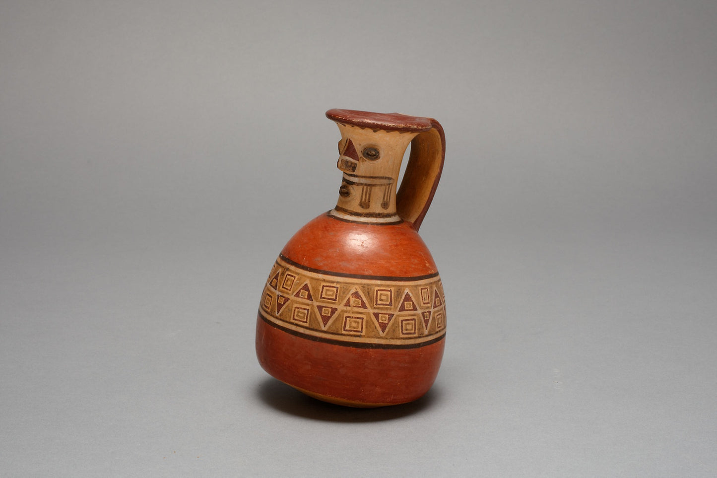 Aryballos with Modeled and Painted Face on Neck of Vessel - Inca-Lambayeque, Poster Print Wall Art