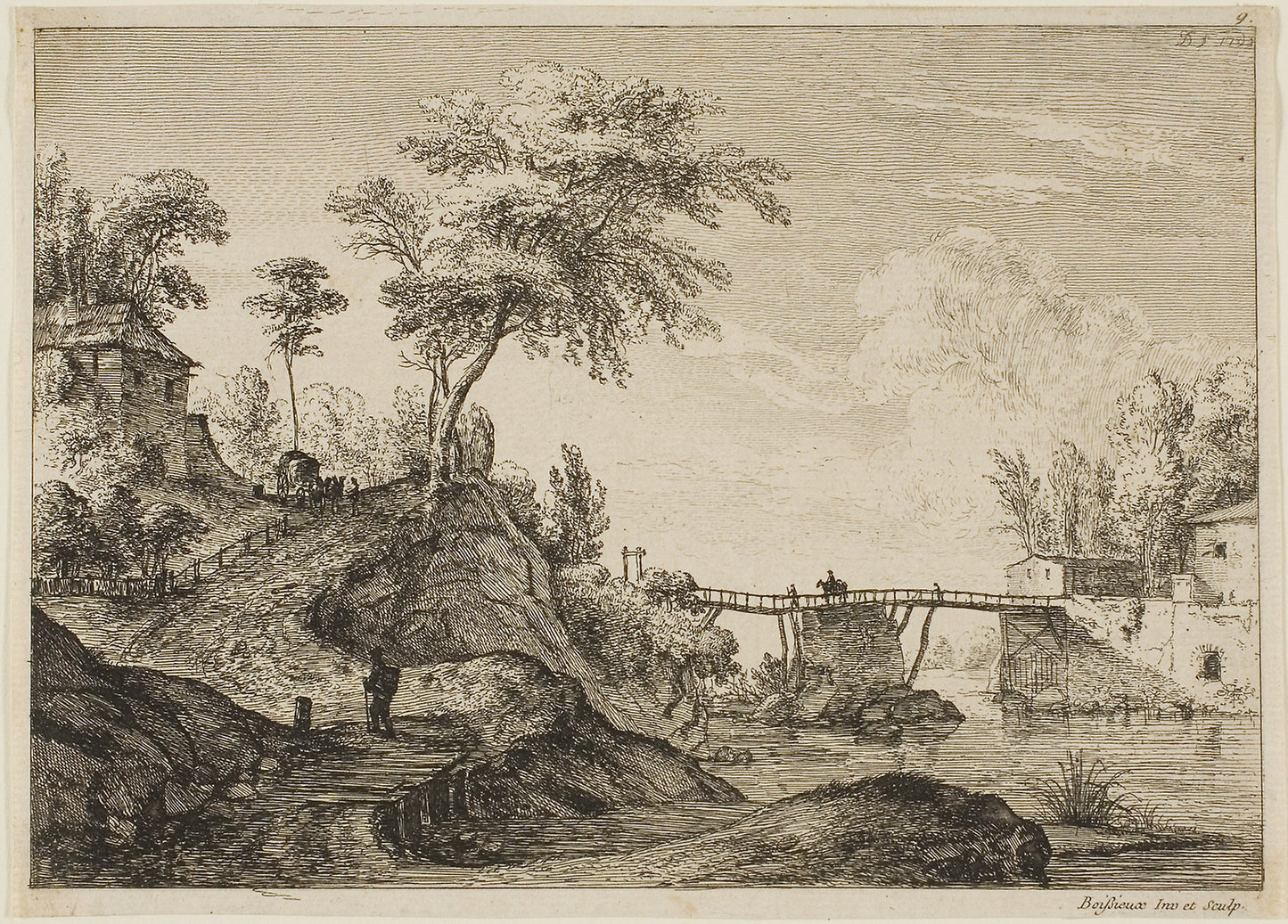 The Wooden Bridge - Jean Jacques de Boissieu, Poster Print Wall Art