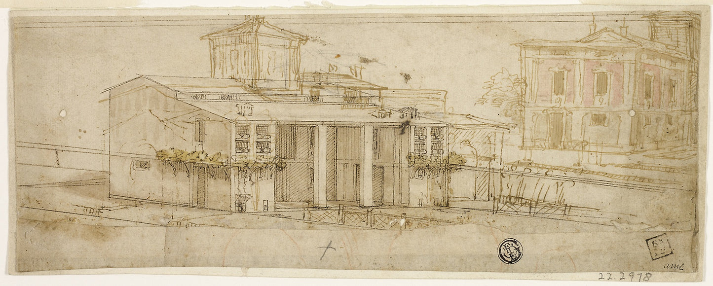 Sketches of Tuscan Villas - Attributed to Bernardo Buontalenti, called delle Girandole, or his circle, Poster Print Wall Art