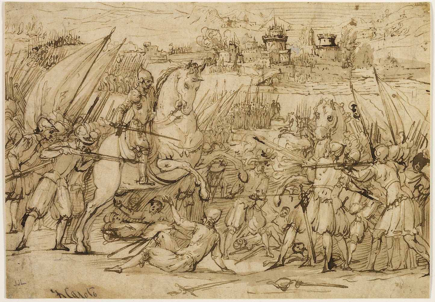 Battle Scene - Attributed to Antonio Maria Viani, Poster Print Wall Art