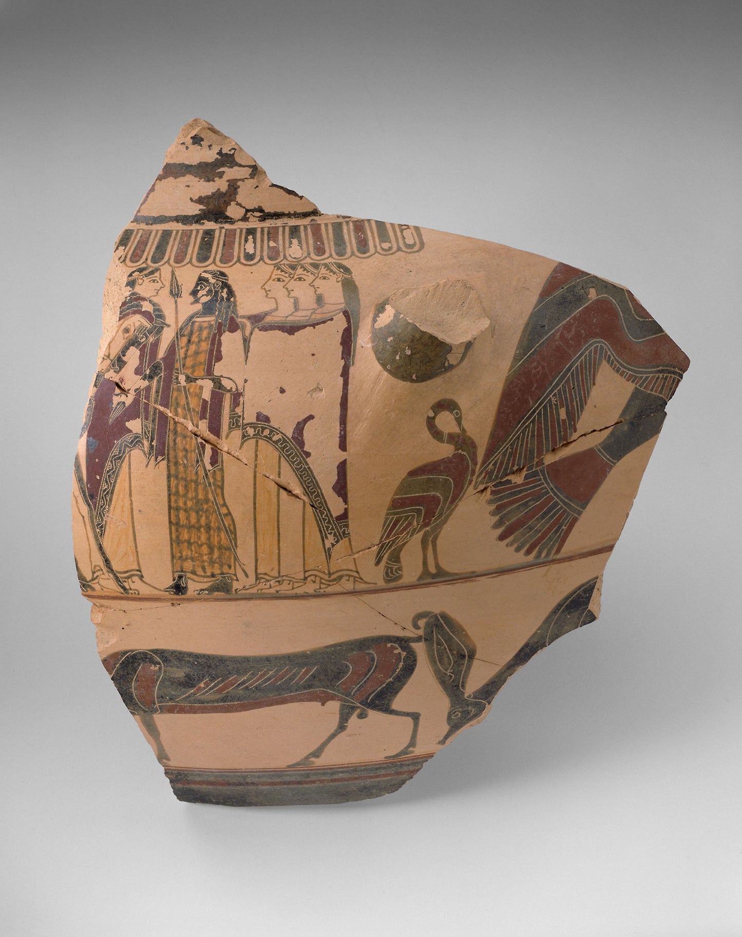 Fragment of a Column Krater (Mixing Bowl) - Greek; Corinth, Poster Print Wall Art