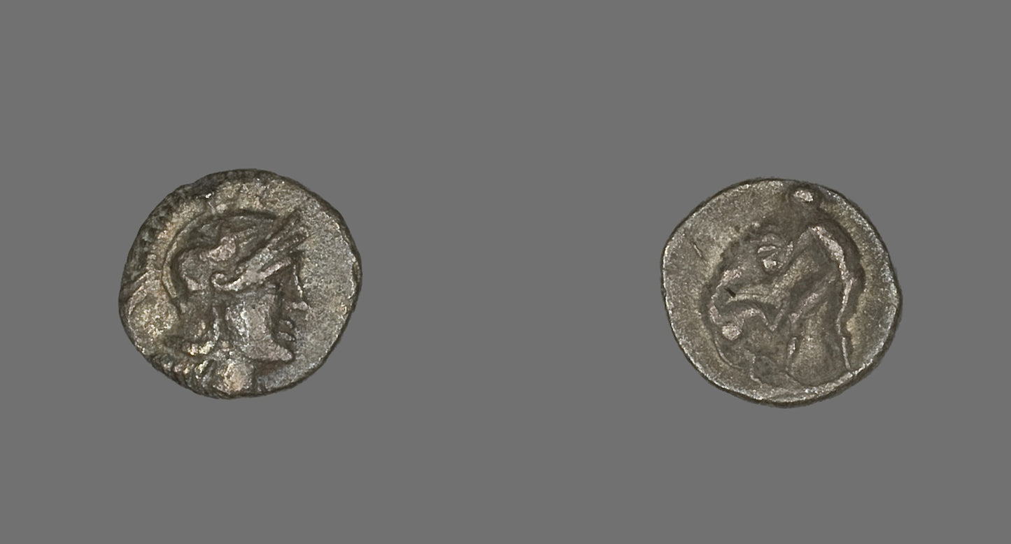 Obol (Coin) Depicting the Goddess Athena - Greek, Poster Print Wall Art
