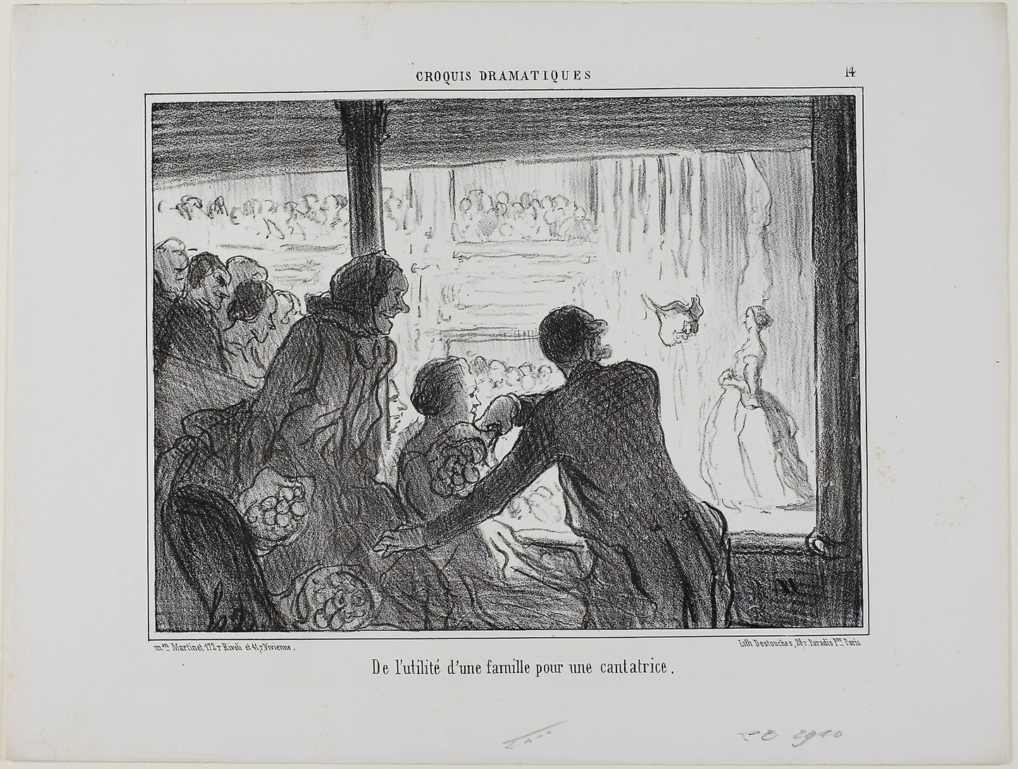 How Useful for an Opera Singer to Have a Family, plate 14 from Croquis Dramatiques - Honoré Victorin Daumier, Poster Print Wall Art