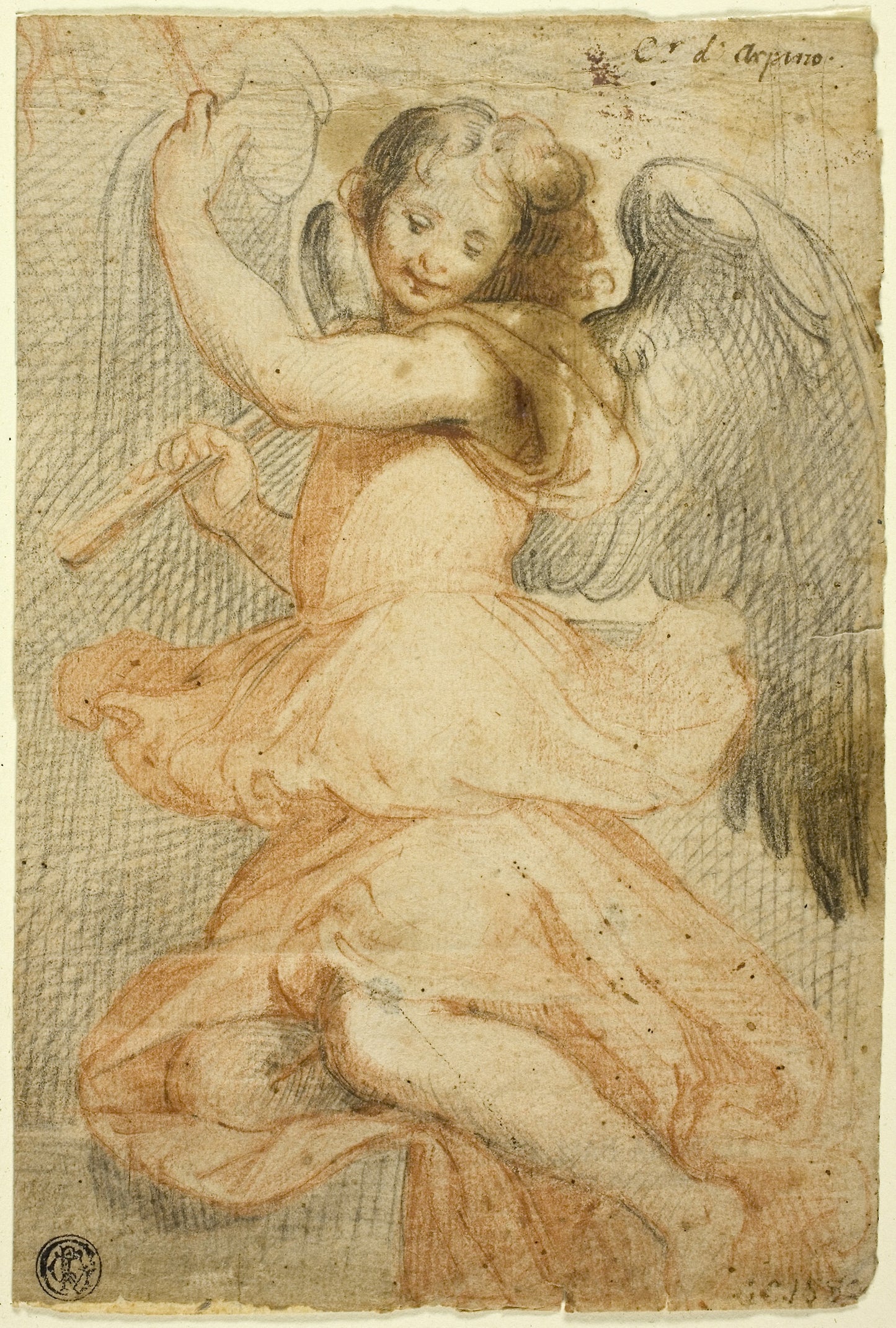 Angel Holding a Flute - Circle of Giuseppe Cesari, called Il Cavalier d'Arpino, Poster Print Wall Art