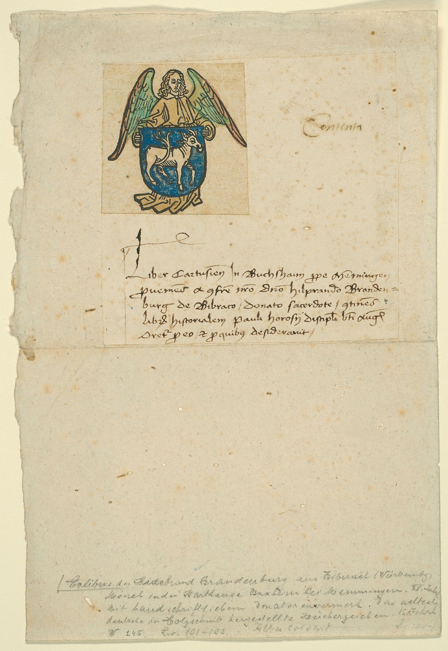 Bookplate of Hildebrand von Brandenburg - Artist unknown, Poster Print Wall Art