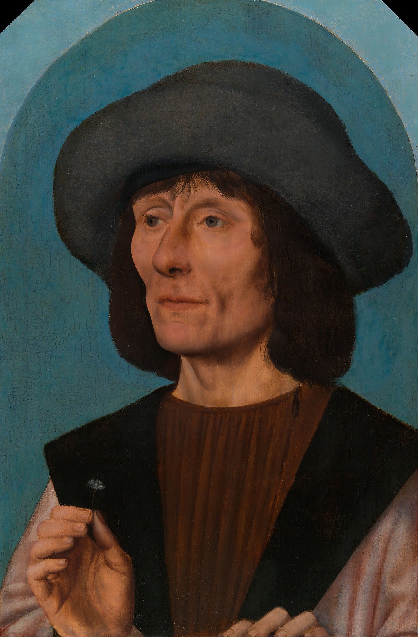 Portrait of a Man with a Pink - Quentin Massys, Poster Print Wall Art