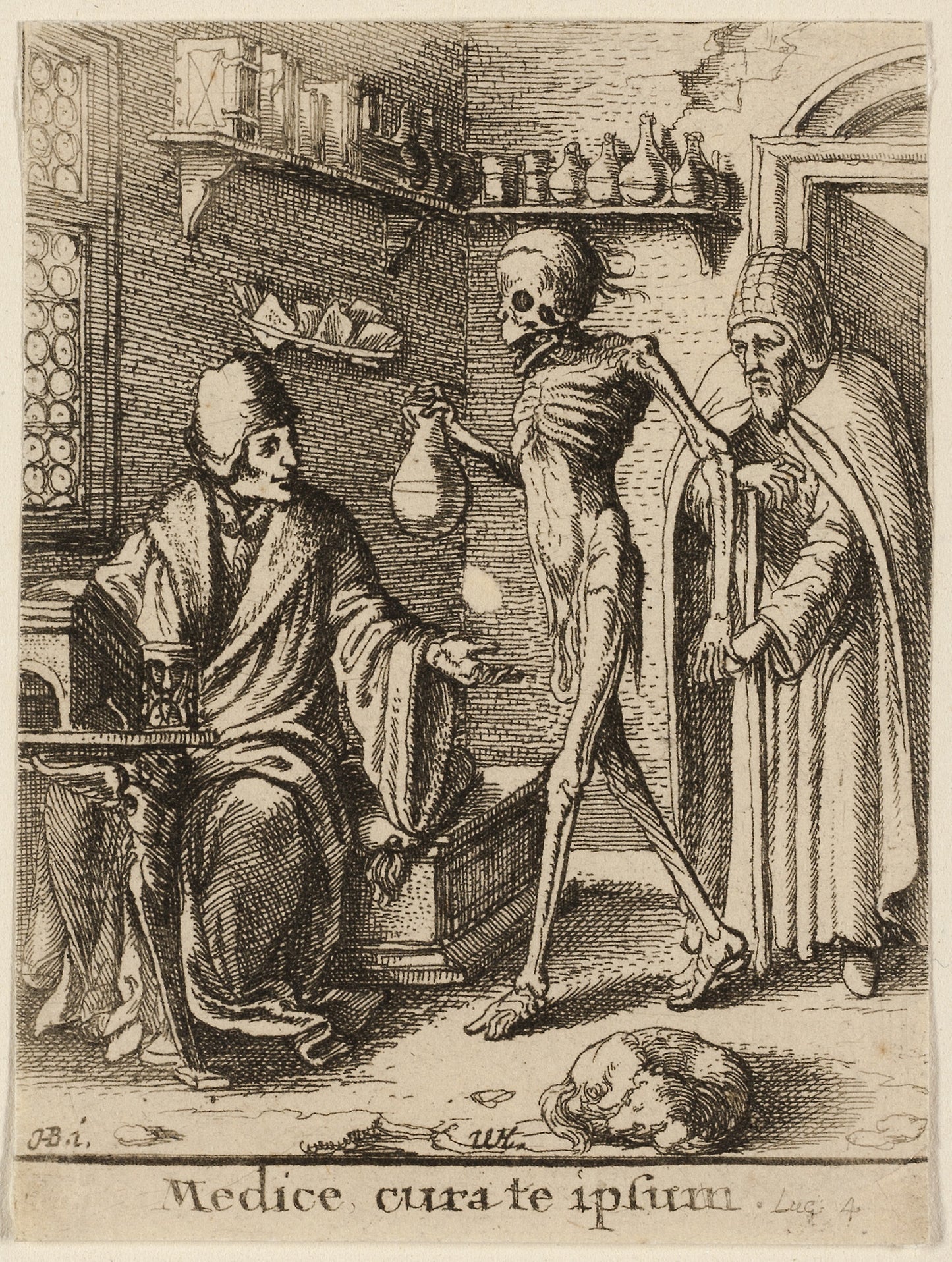 The Doctor and Death - Wenceslaus Hollar (Czech, 1607-1677), Poster Print Wall Art