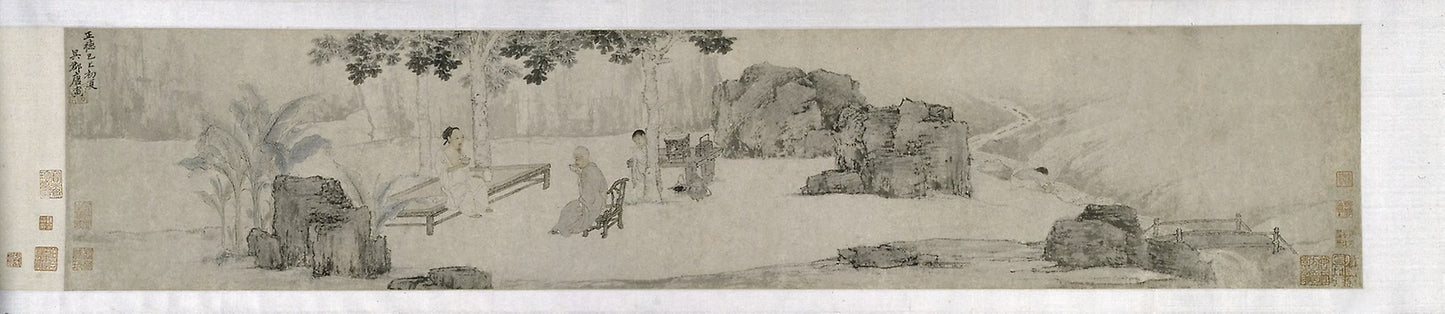 Tea Drinking Under the Wutong Tree - Tang Yin (???attributed), Poster Print Wall Art