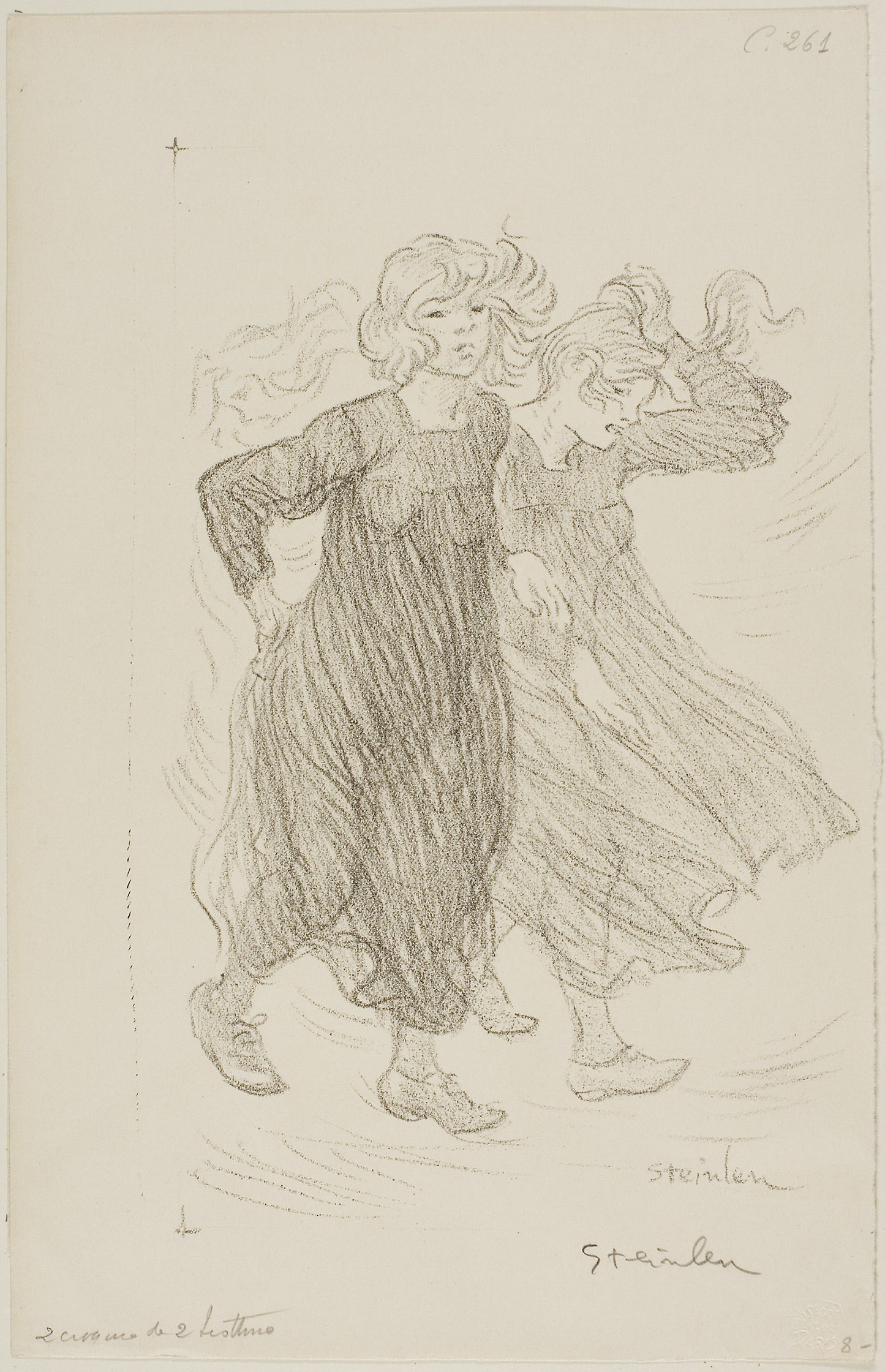 Gust of wind - Théophile-Alexandre Steinlen, Poster Print Wall Art