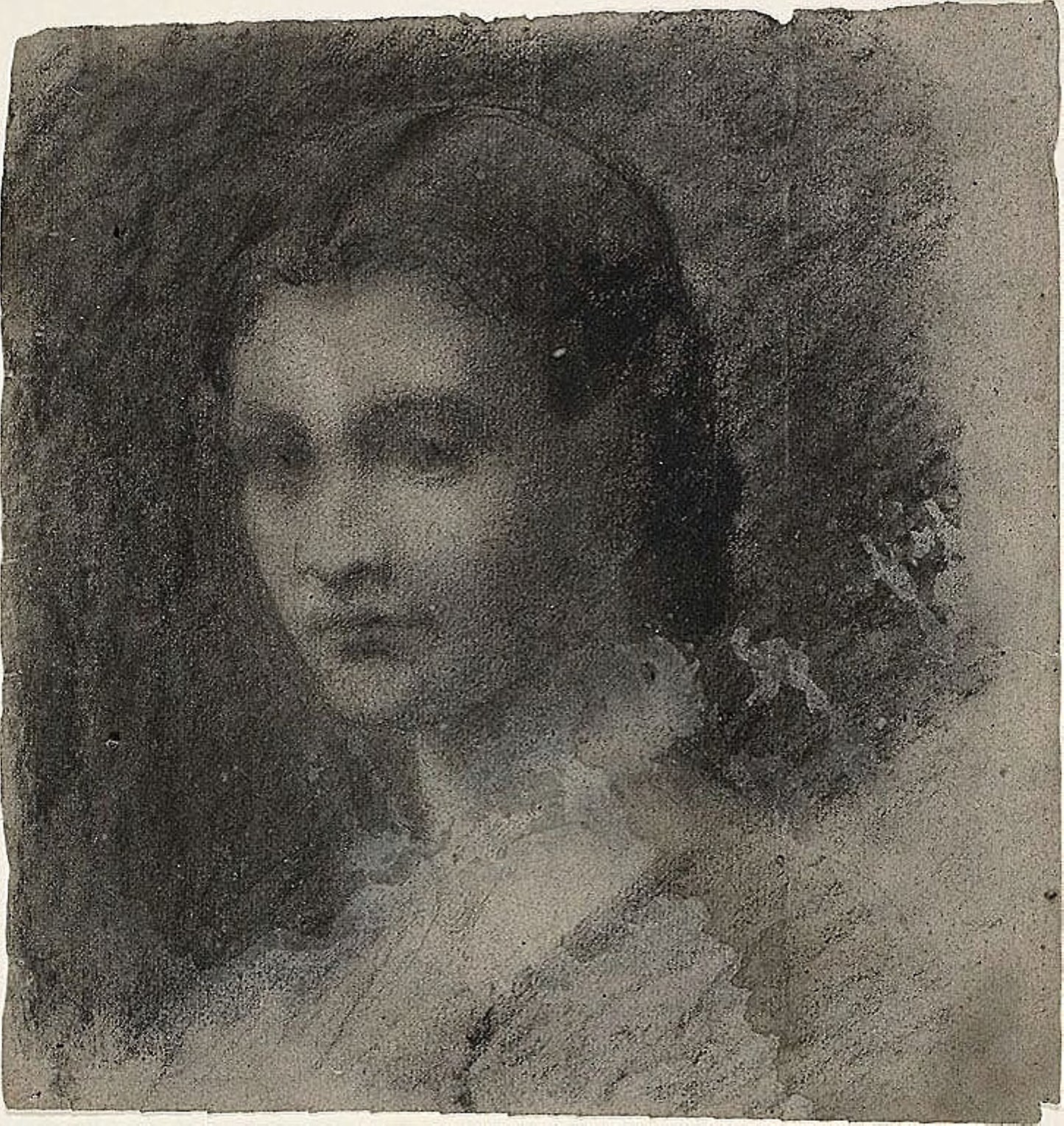 Bust of a Young Woman (recto); Seated Female Figure (verso) - Jean Baptiste Carpeaux, Poster Print Wall Art