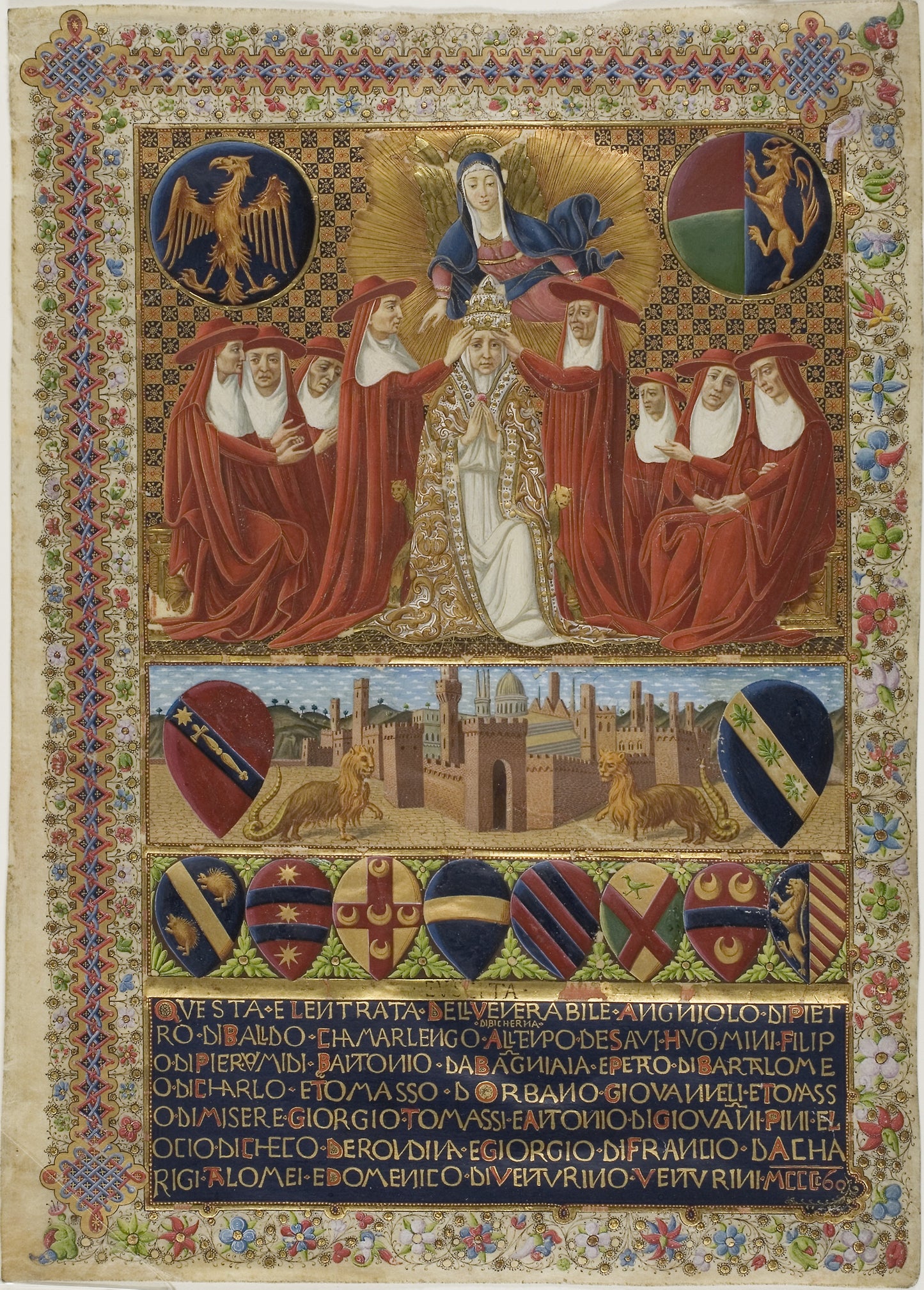 Pope Pius II, frontispiece to a Constitution of the Sienese Church of the Year 1464 - Italian (Siena), Poster Print Wall Art