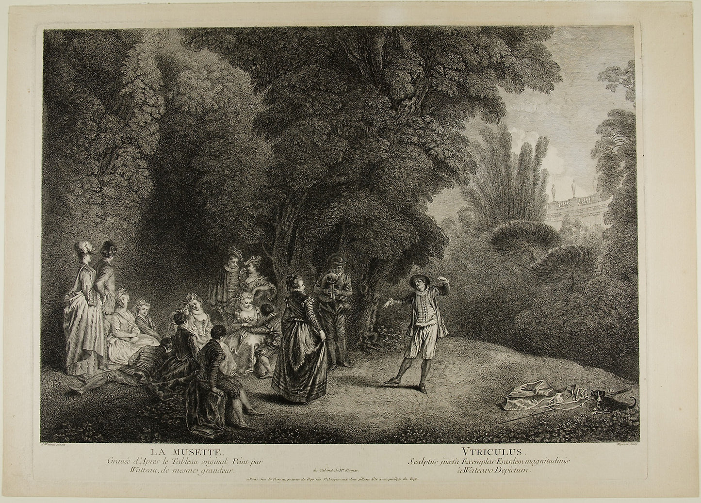 The Country Bagpipe - Jean Moyreau (French, 1690-1762), Poster Print Wall Art