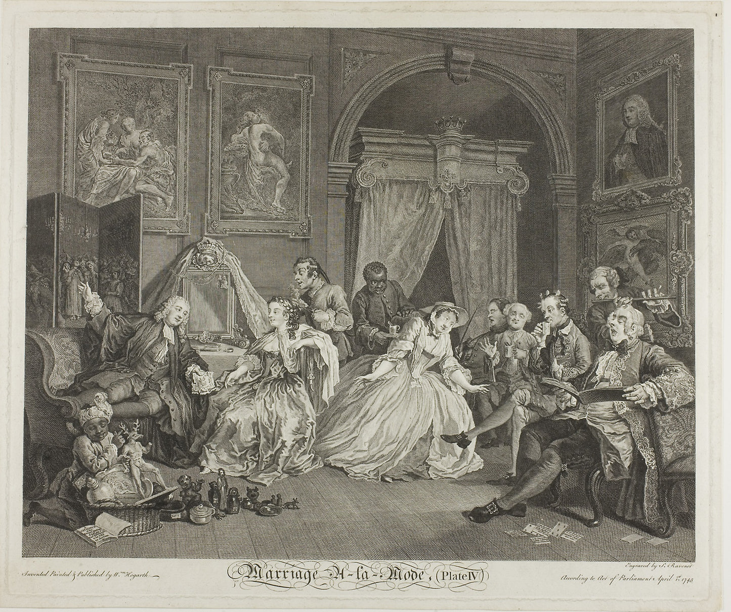 Plate Four, from Marriage à la Mode - Simon Francis Ravenet (French, 1706 or 1721-1774), Poster Print Wall Art