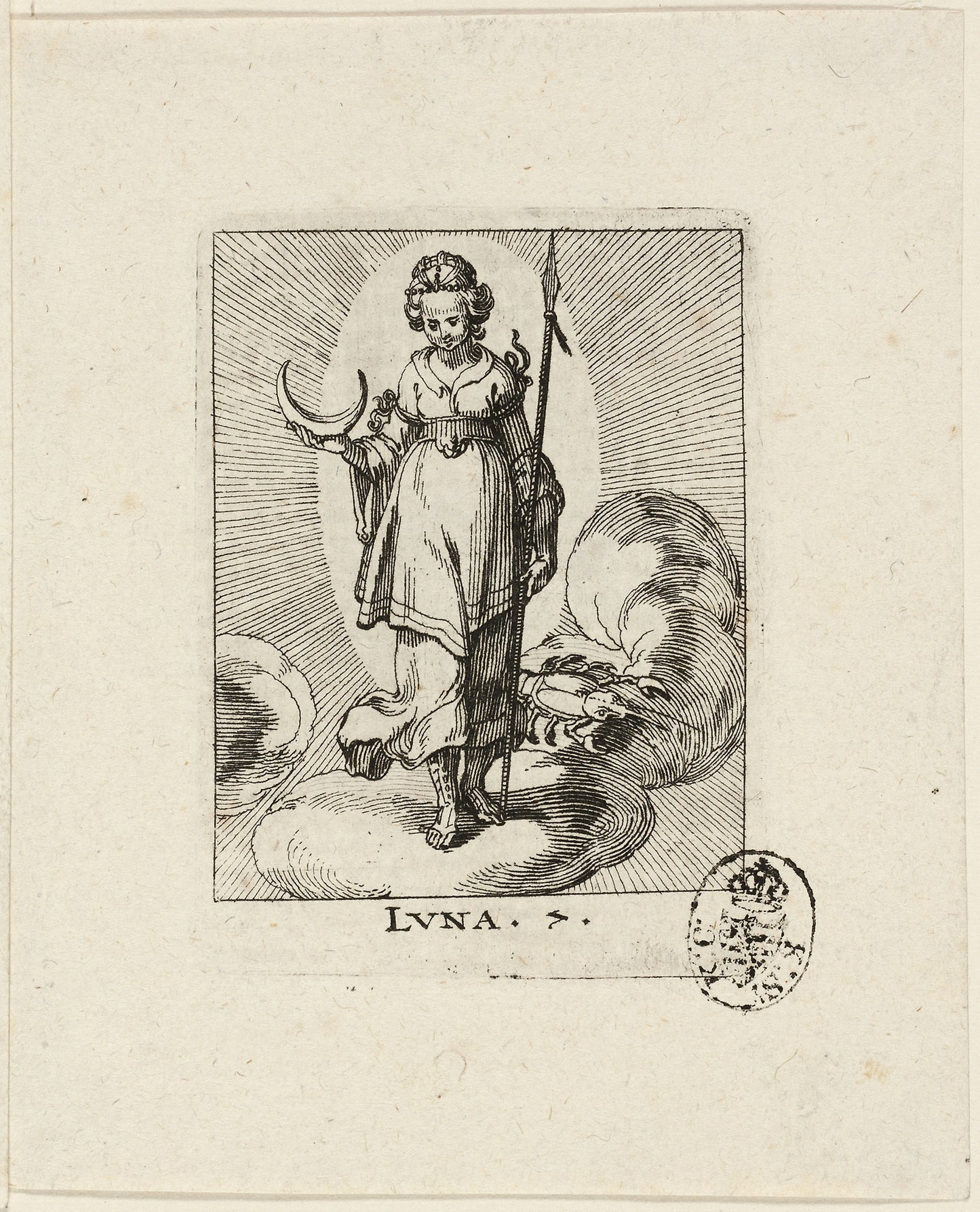 Luna, plate seven from Der VII Planeten - Conrad Meyer, Poster Print Wall Art