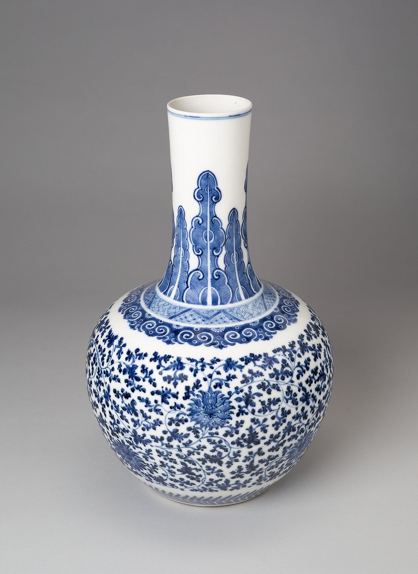 Bulbous Vase with Stylized Vines - China, Poster Print Wall Art