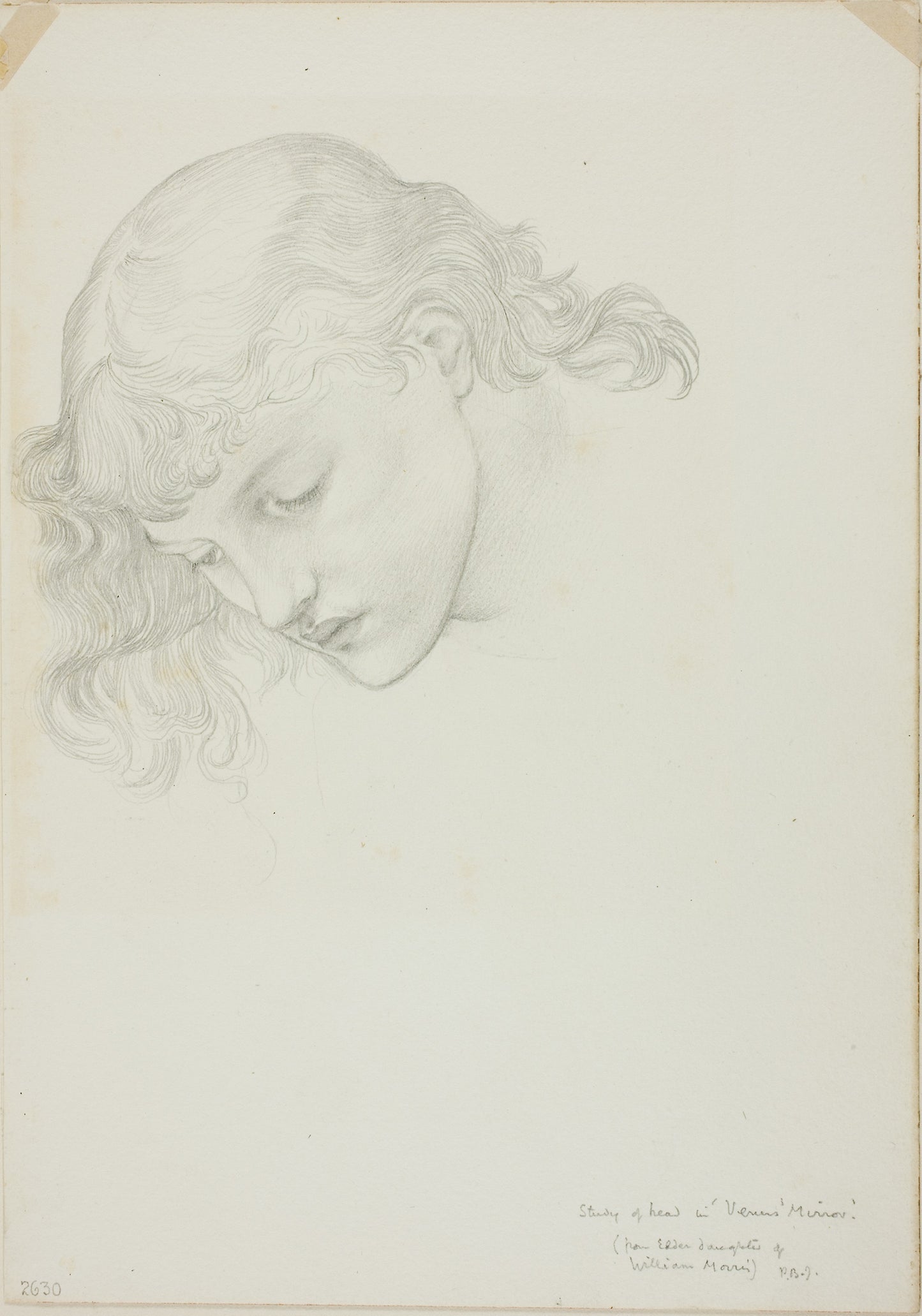 Head, Study for Mirror of Venus - Sir Edward Burne-Jones, Poster Print Wall Art