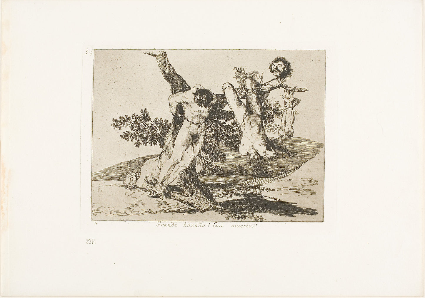 A Heroic Feat! With Dead Men!, plate 39 from The Disasters of War: Francisco José de Goya y Lucientes,16x12"(A3) Poster