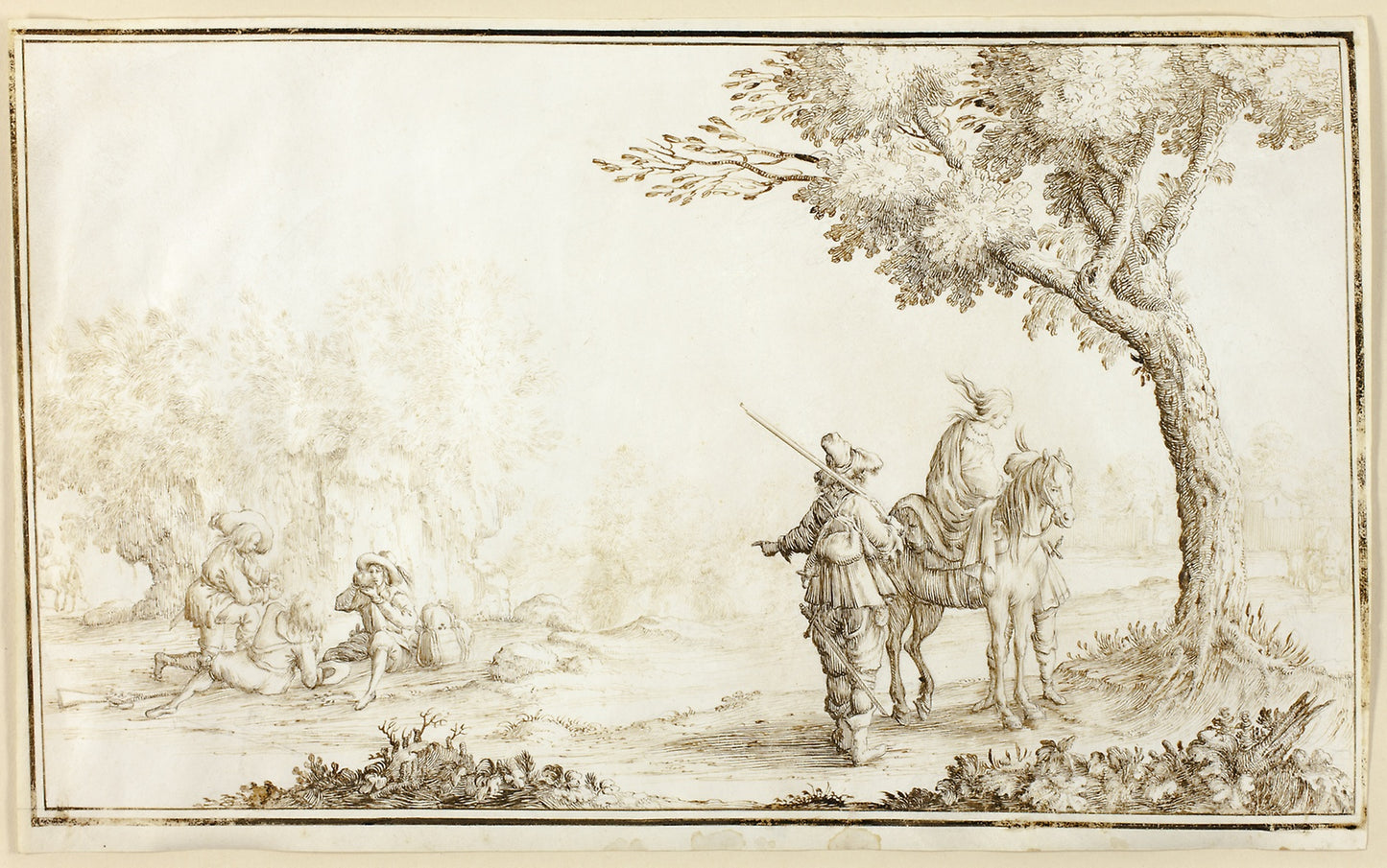 Landscape with Travelers - Valerio Spada (Italian, 1613-1688), Poster Print Wall Art
