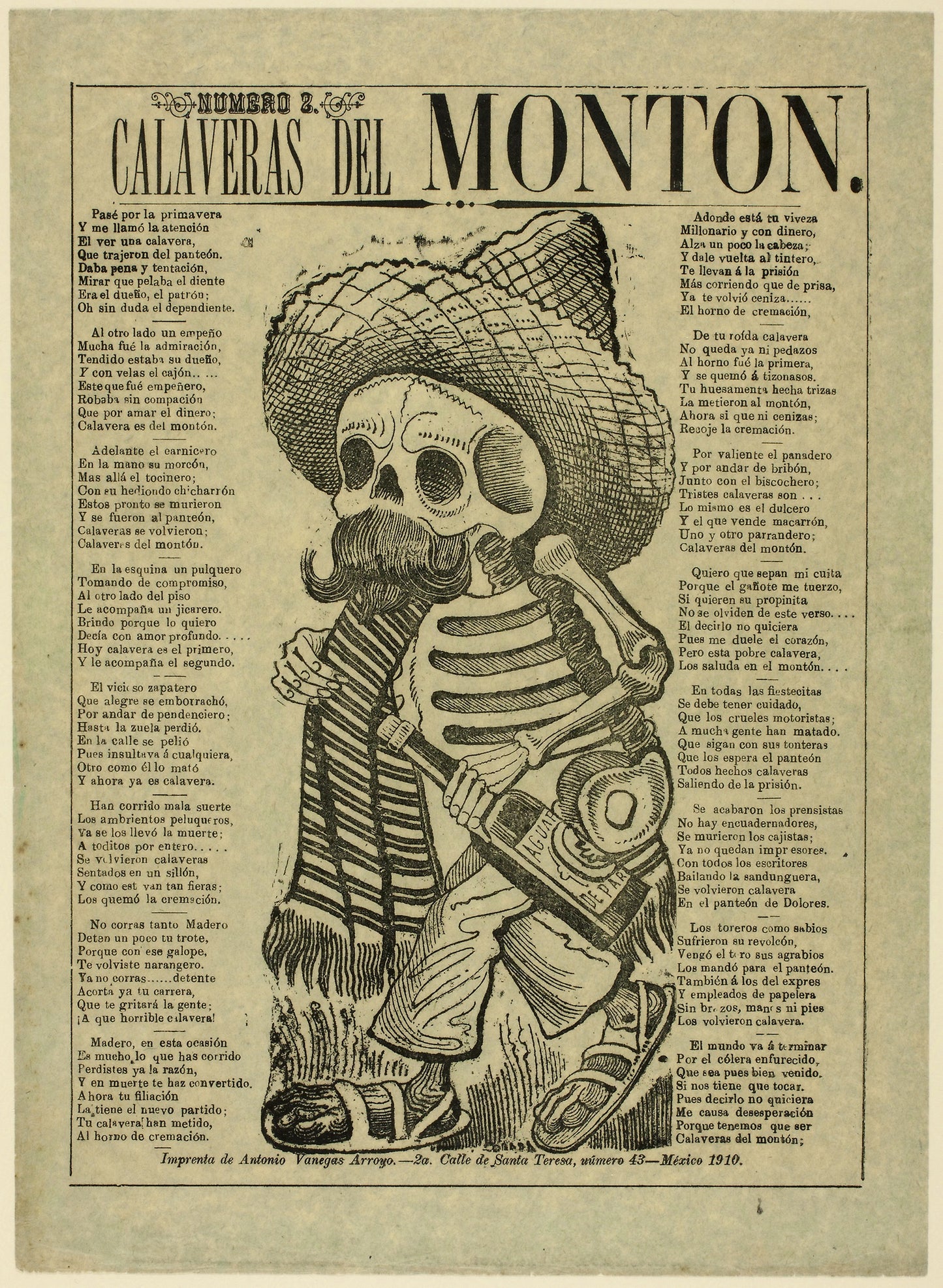 Calavera of the Masses, no. 2 - José Guadalupe Posada, Poster Print Wall Art