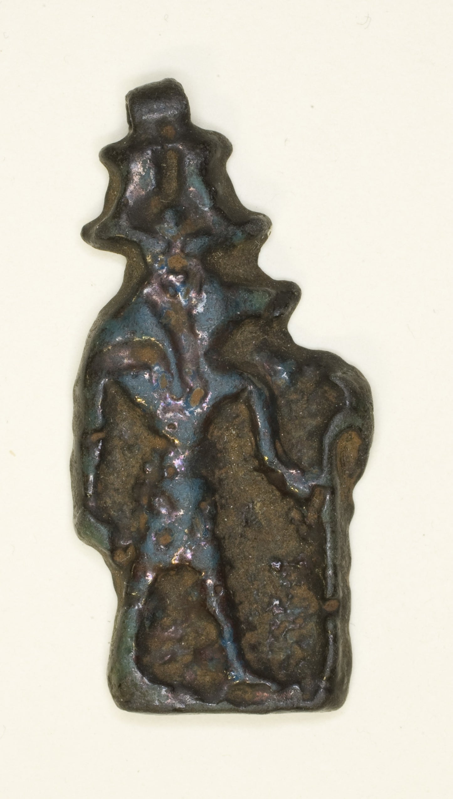 Amulet of the God Anubis wearing Atef Crown - Egyptian, Poster Print Wall Art
