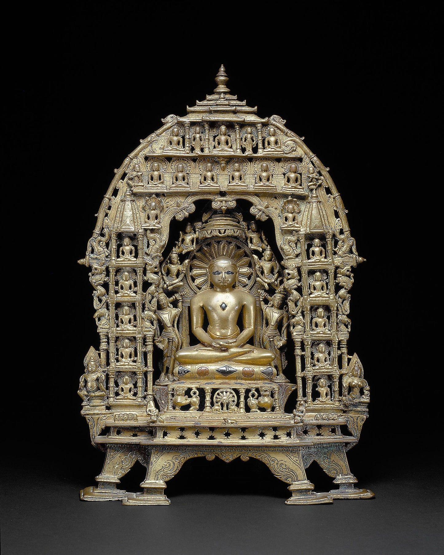 Altarpiece with the First Jaina Tirthankara Rishabhanatha Surrounded - Twenty-Three Other Tirthankaras - India, Poster Print Wall Art