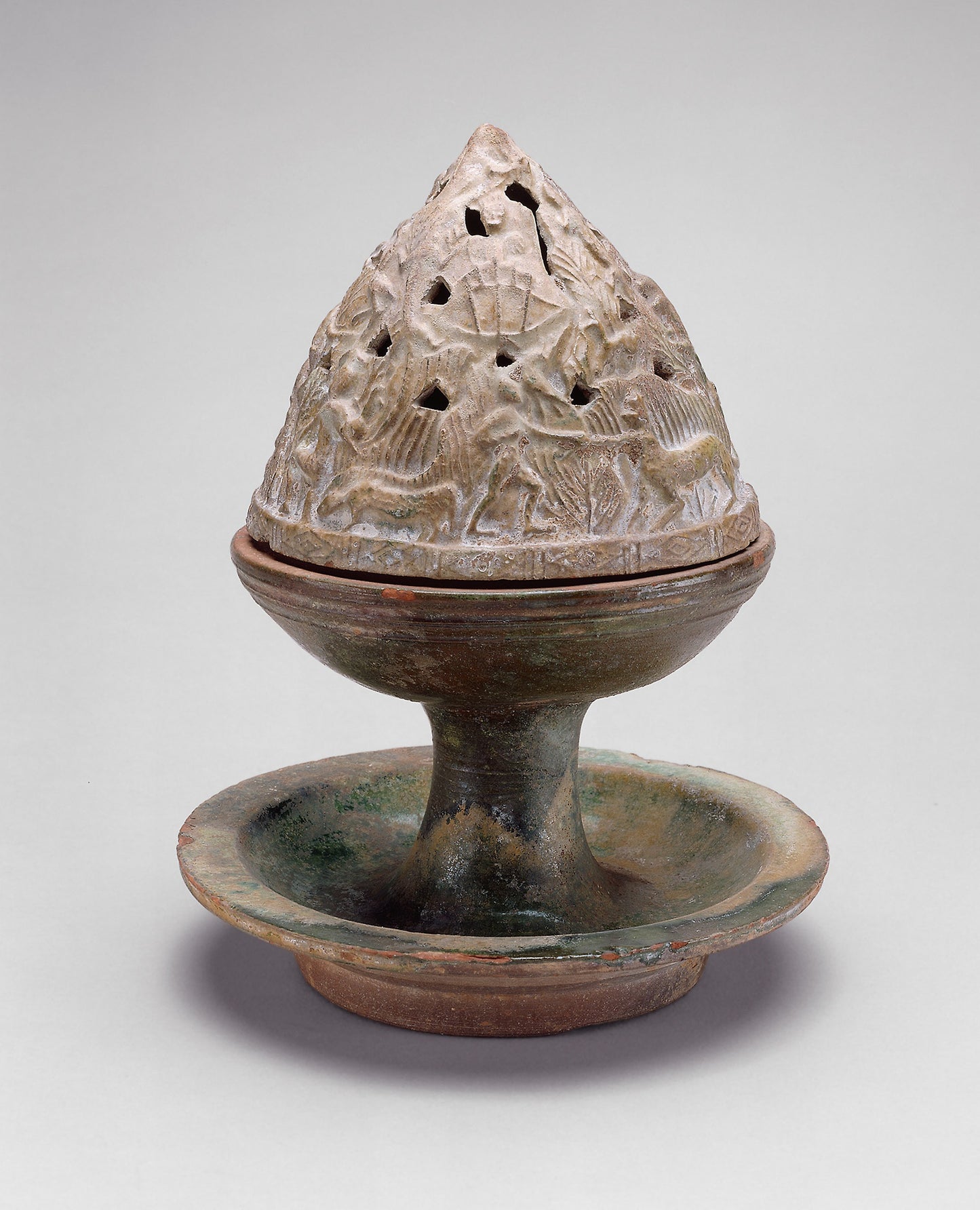 Mountain-Shaped Incense Burner (Boshan Xianglu) - China, probably Guangdong or Guangxi province, Poster Print Wall Art