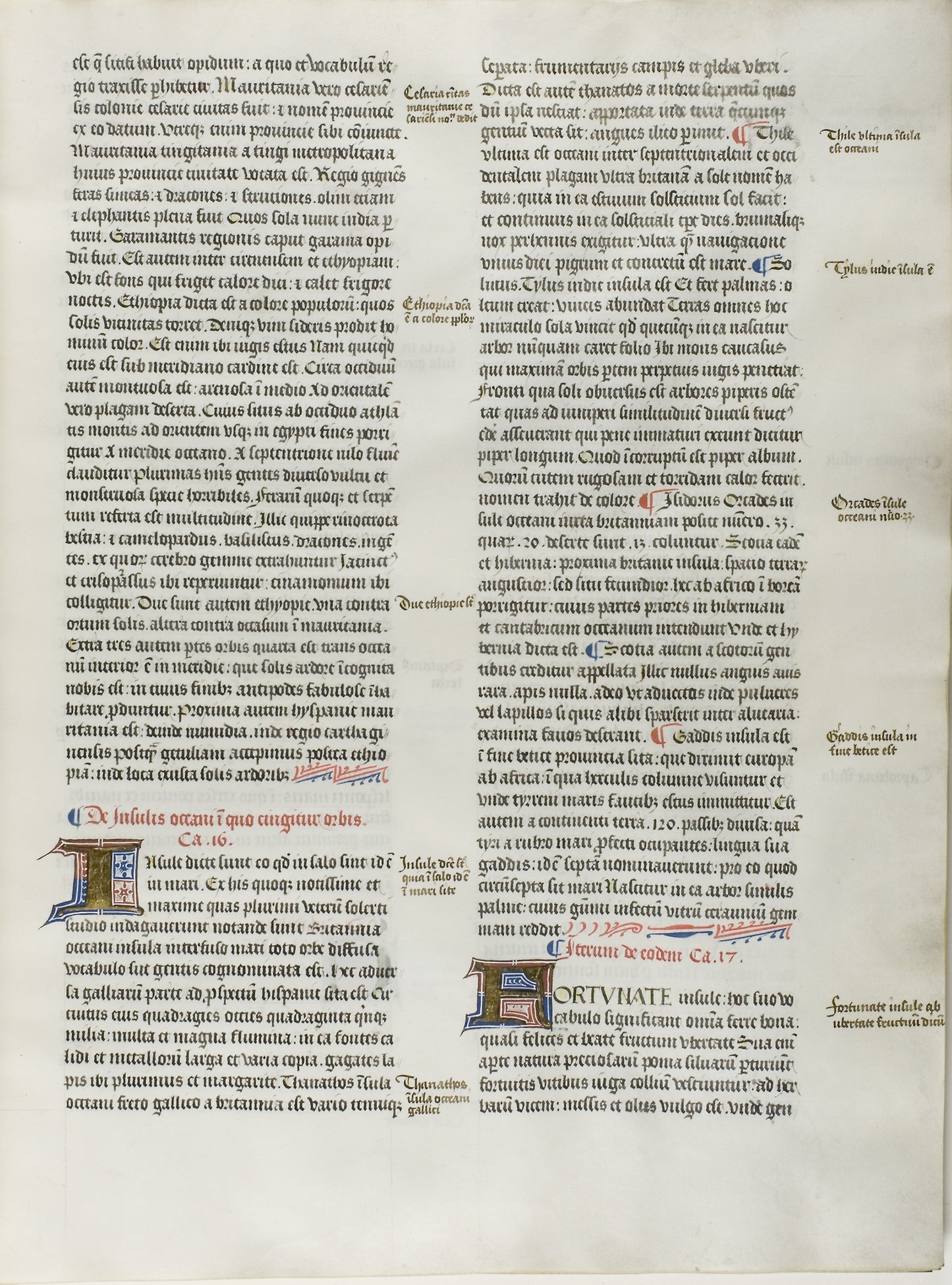 Folio Five from Burchard of Sion's De locis ac mirabilibus mundi, or an Illuminated Geography: French (Paris), Poster Print Wall Art